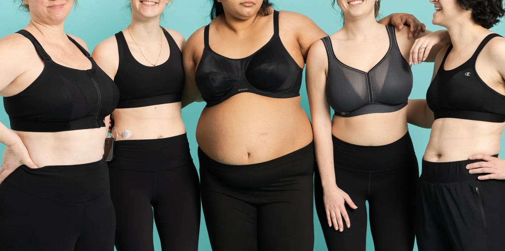 women with different physical appearances wearing different kind of sports bra for their gym attire