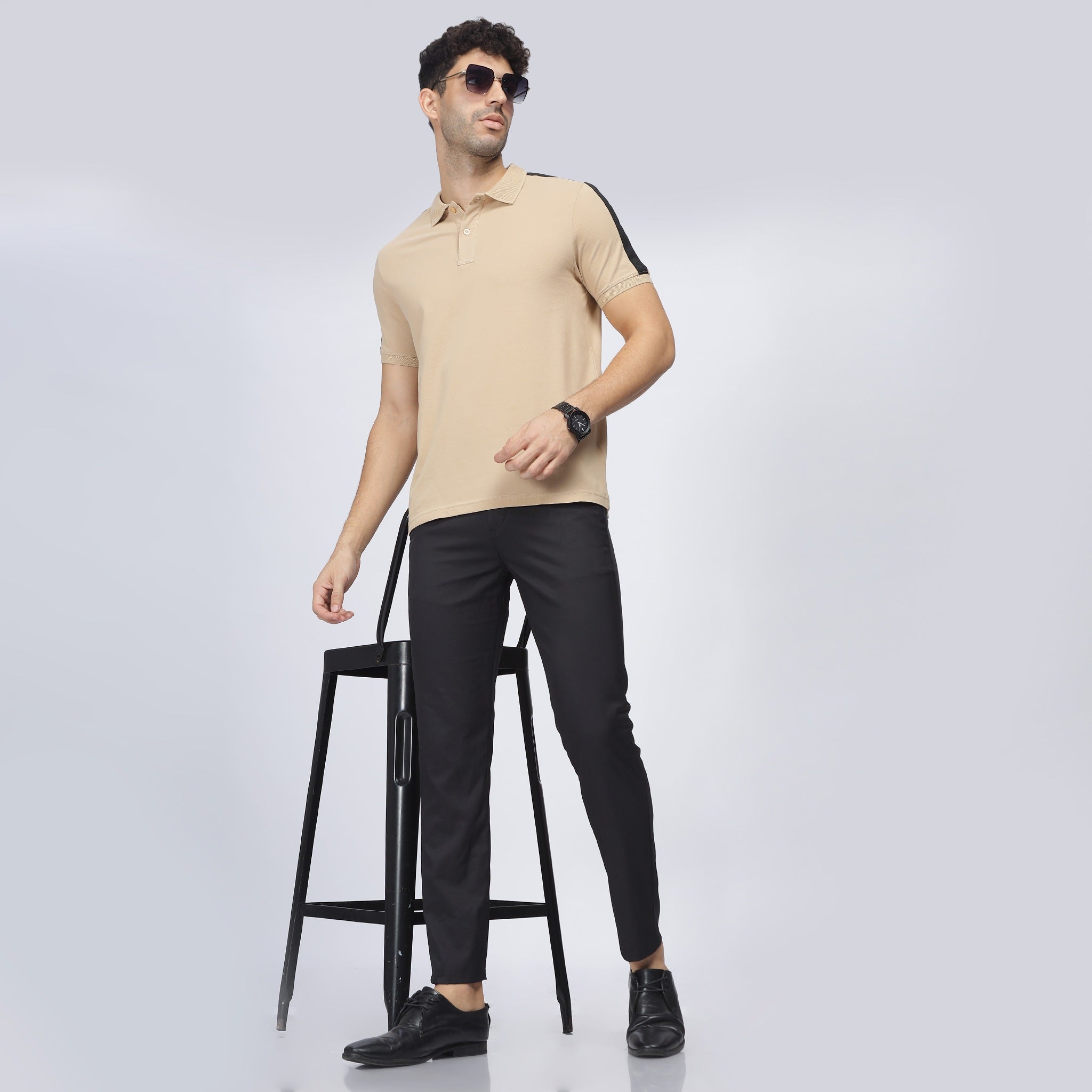 Mens Polo Collar T-shirt with Street82 band Attached