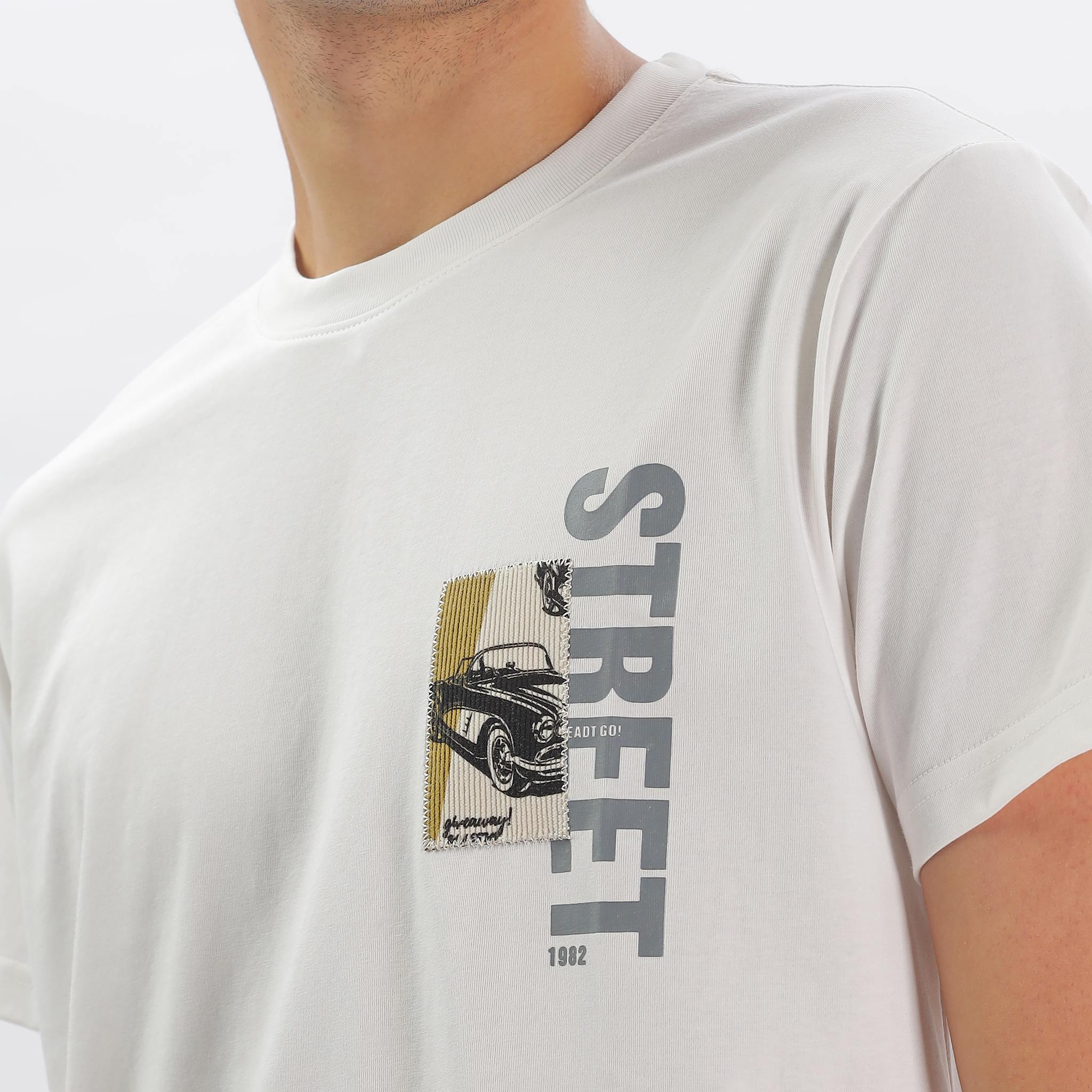 Mens Regular Fit Crew Neck T-shirt - Lasercut Design