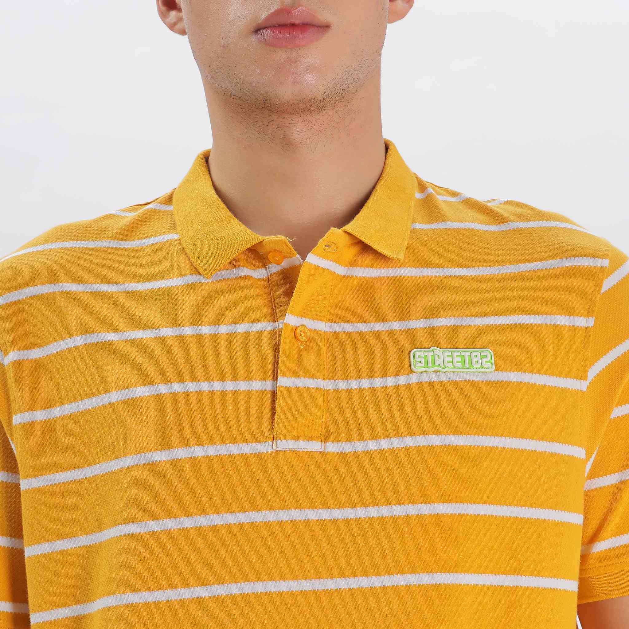 Mens Polo Collar T-shirt with stripes