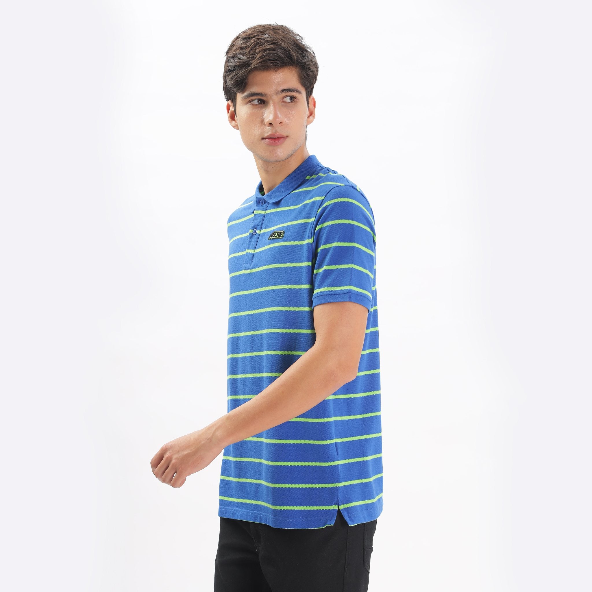Mens Polo Collar T-shirt with stripes