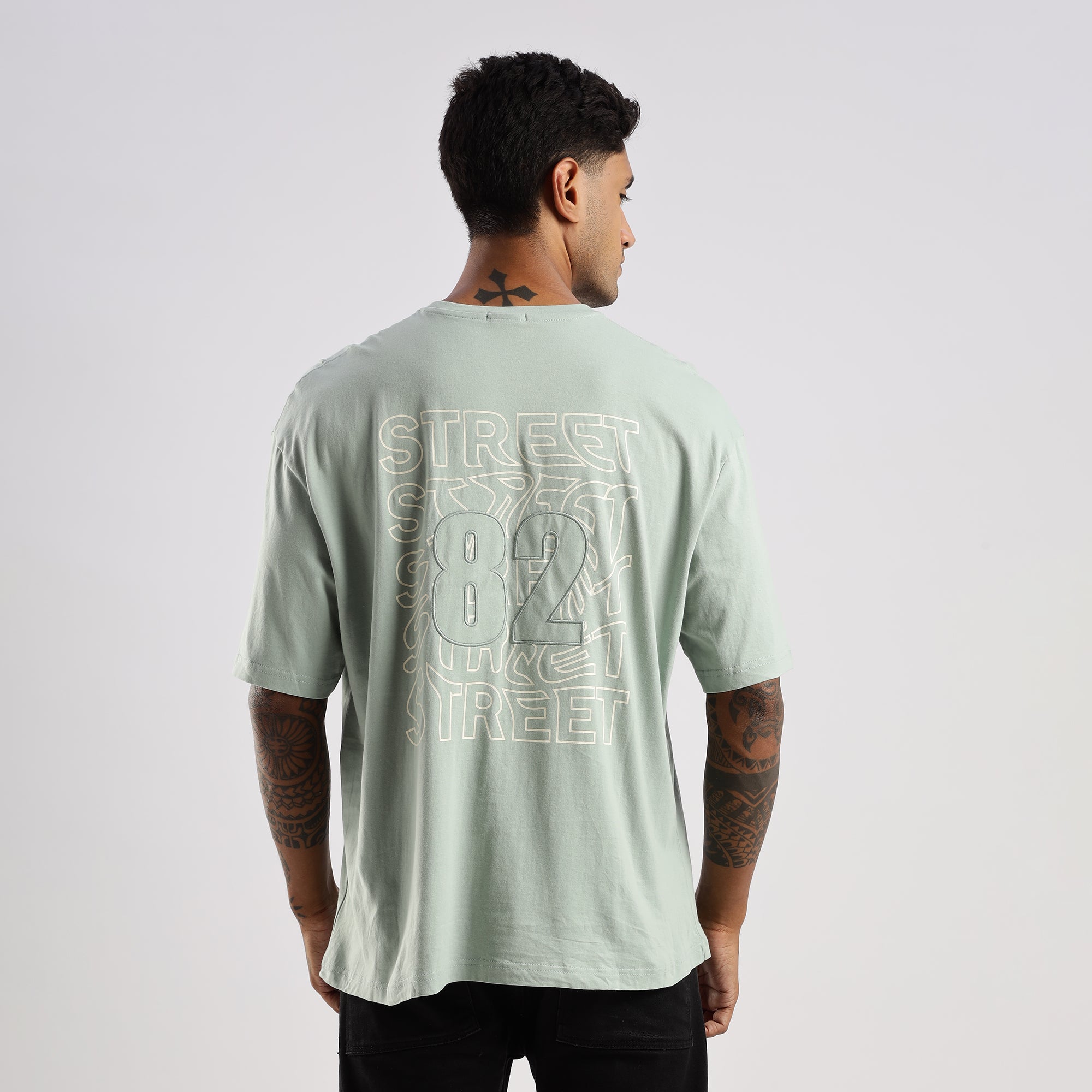 Unisex Rubber Print Embroidery Oversized T shirt