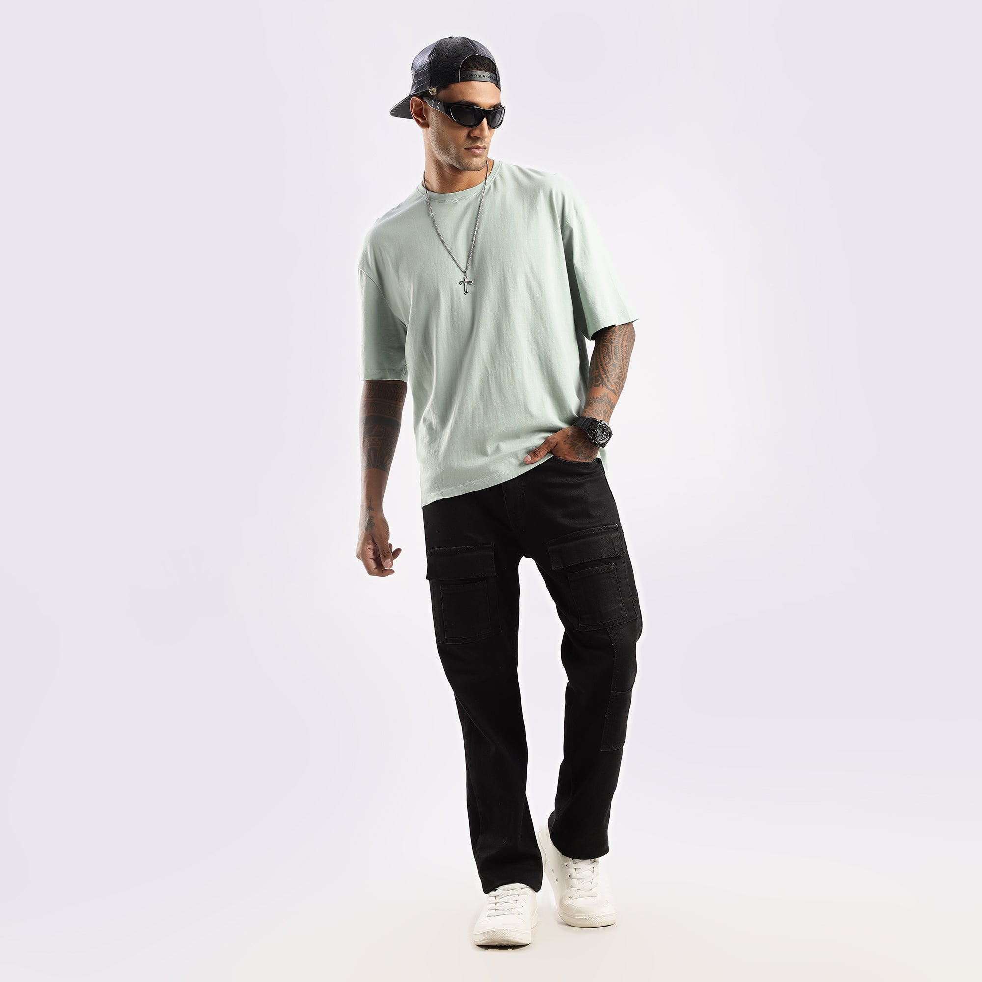 Unisex Rubber Print Embroidery Oversized T shirt