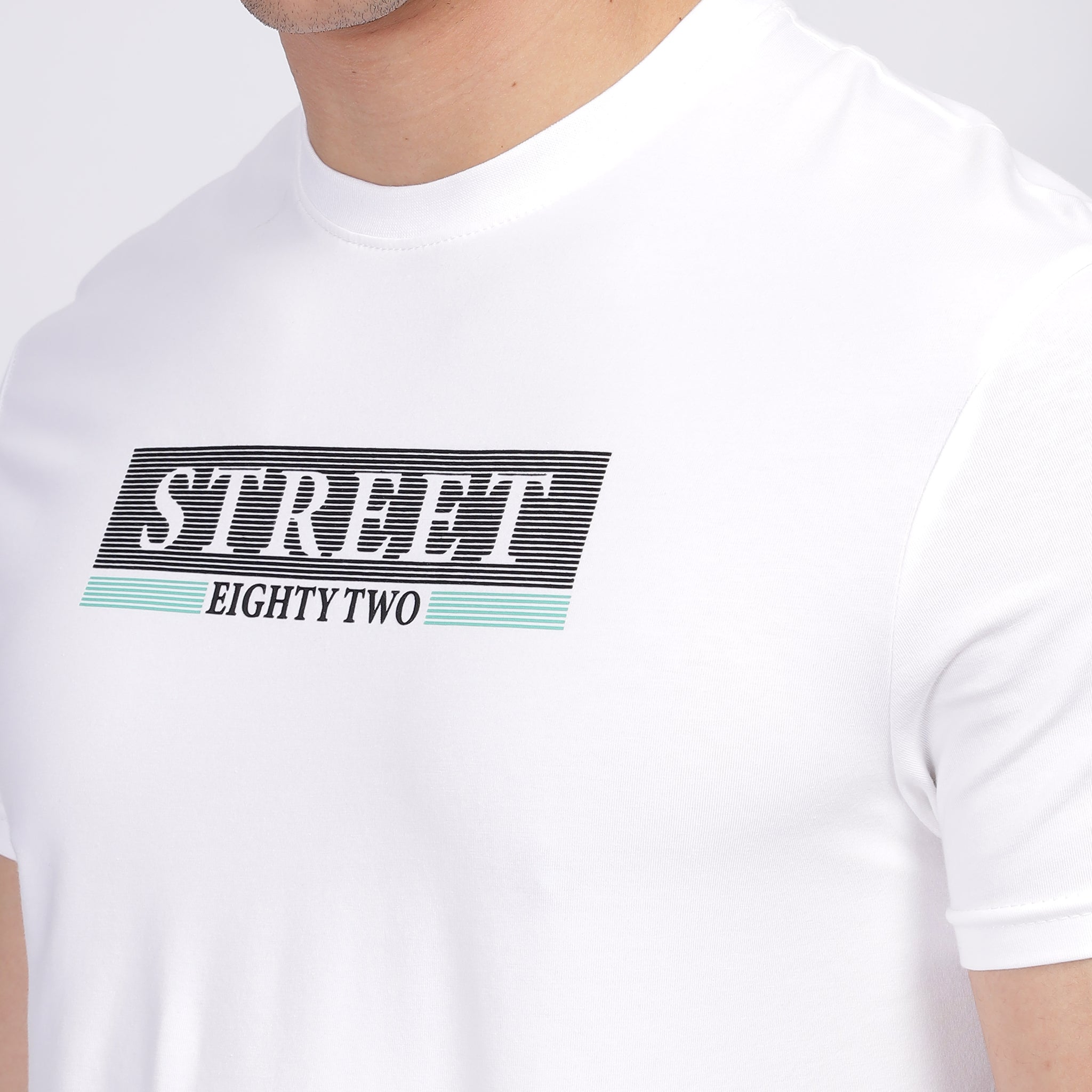 Regular Fit Crew Neck T-shirt - Street82 front print