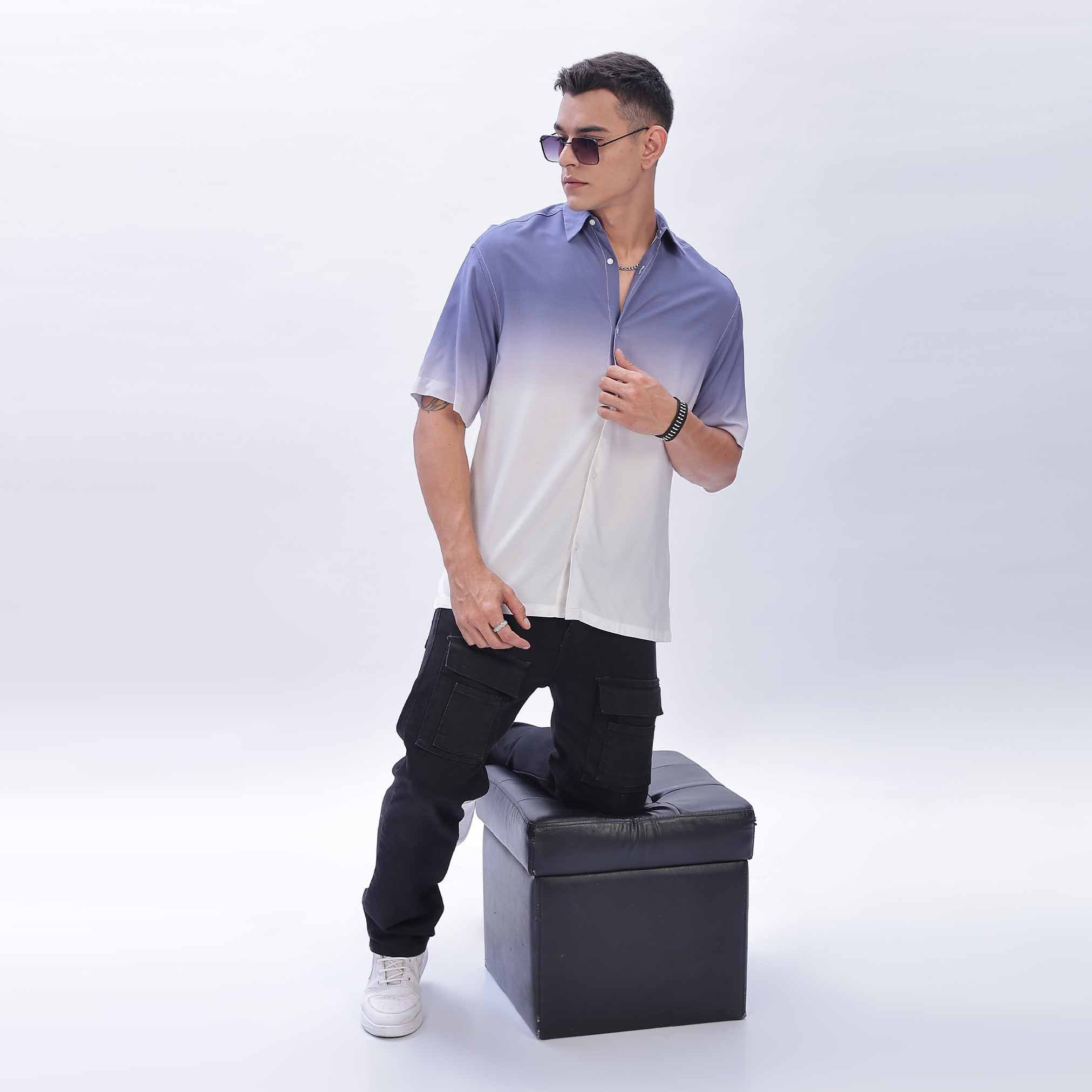 Navy blue Print Shirts for Men