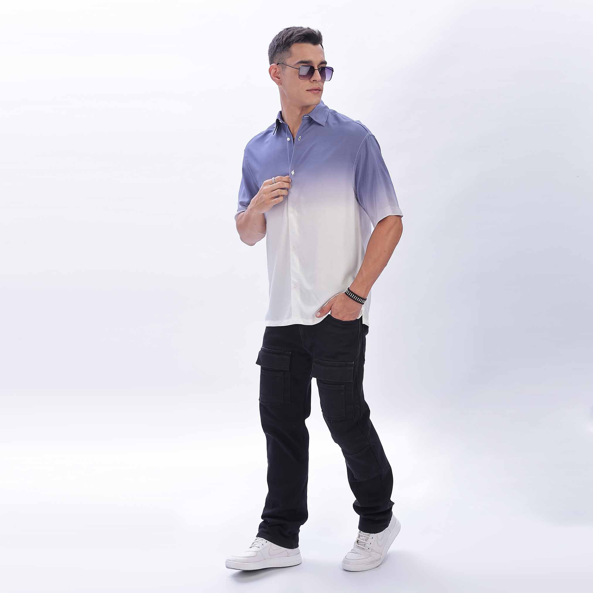 Navy blue Print Shirts for Men