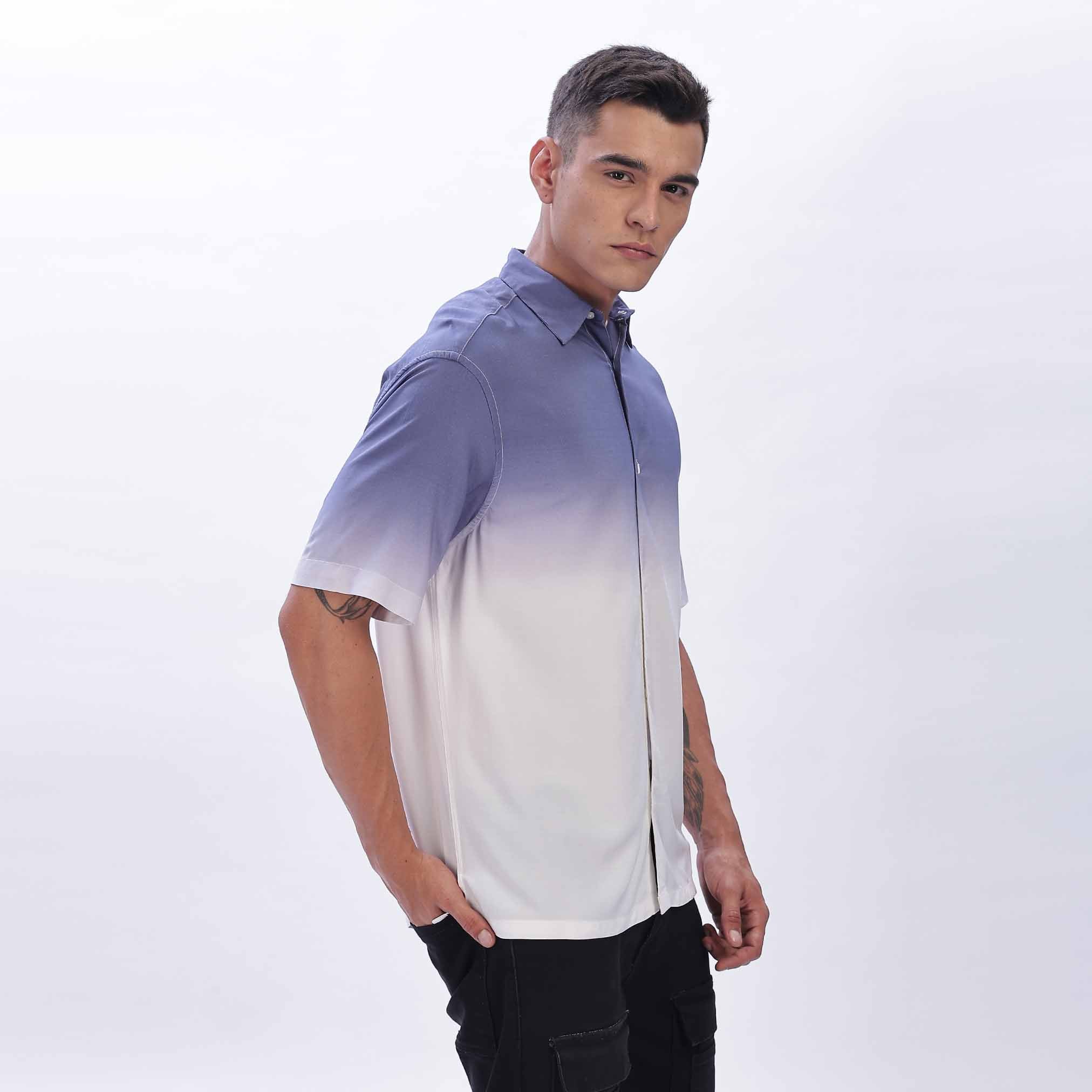 Navy blue Print Shirts for Men
