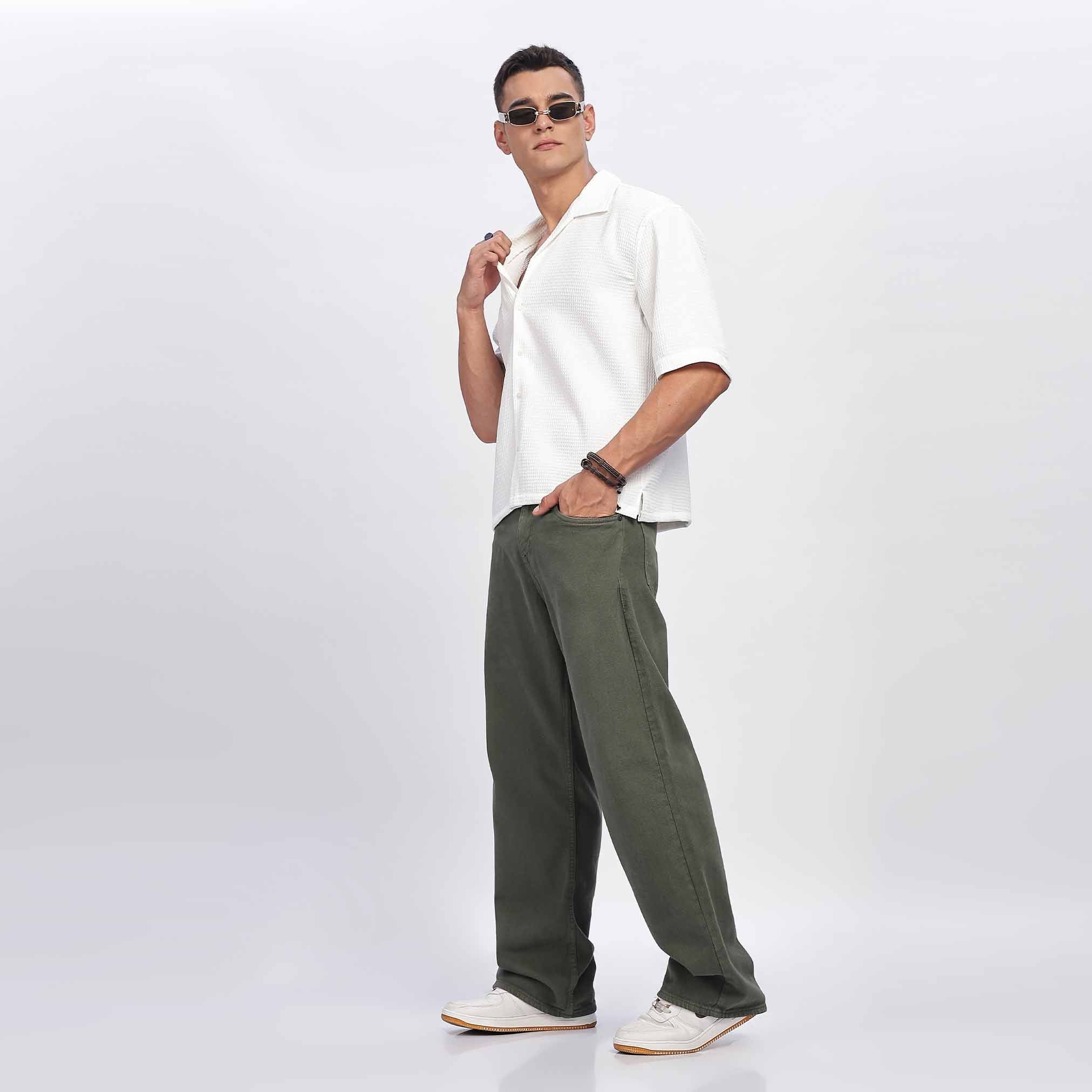 Short Sleeve Cuban Collar Casual Shirt