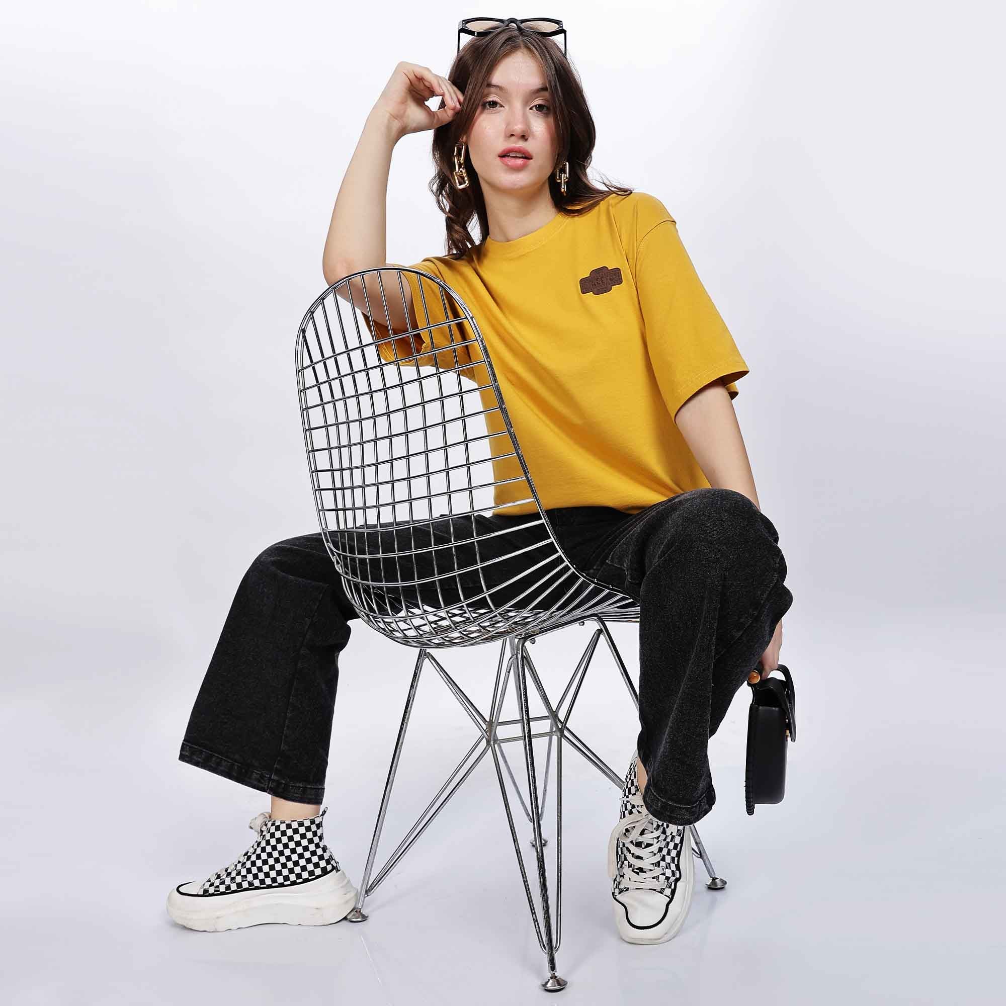 Street82 Unisex Applique Badge Oversize T-shirt