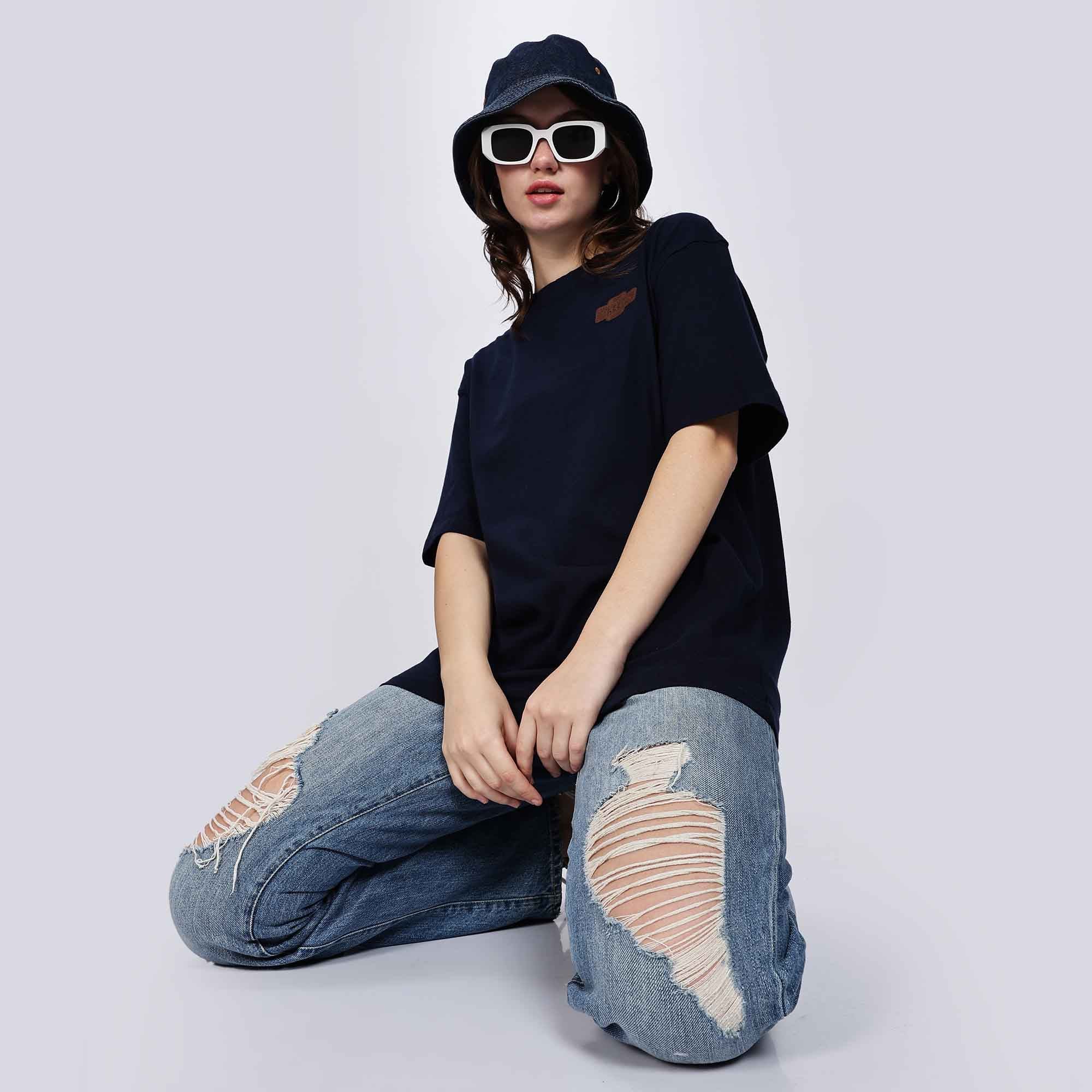 Street82 Unisex Applique Badge Oversize T-shirt