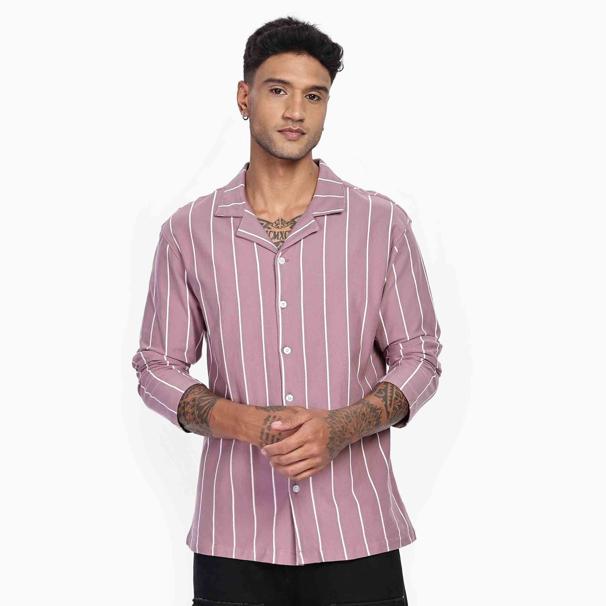 Cuban Collar Long sleeve Oversize Shirt