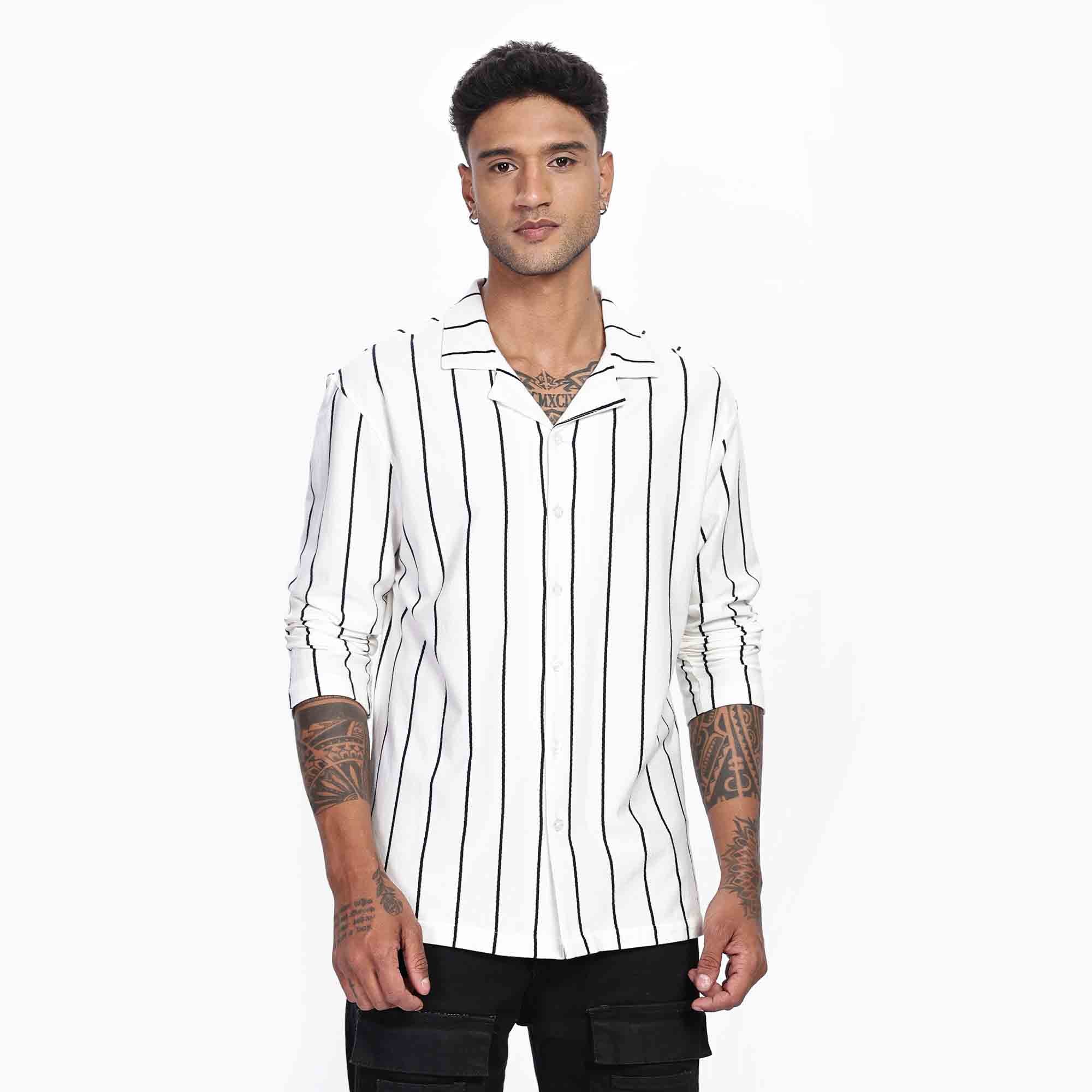 Cuban Collar Long sleeve Oversize Shirt
