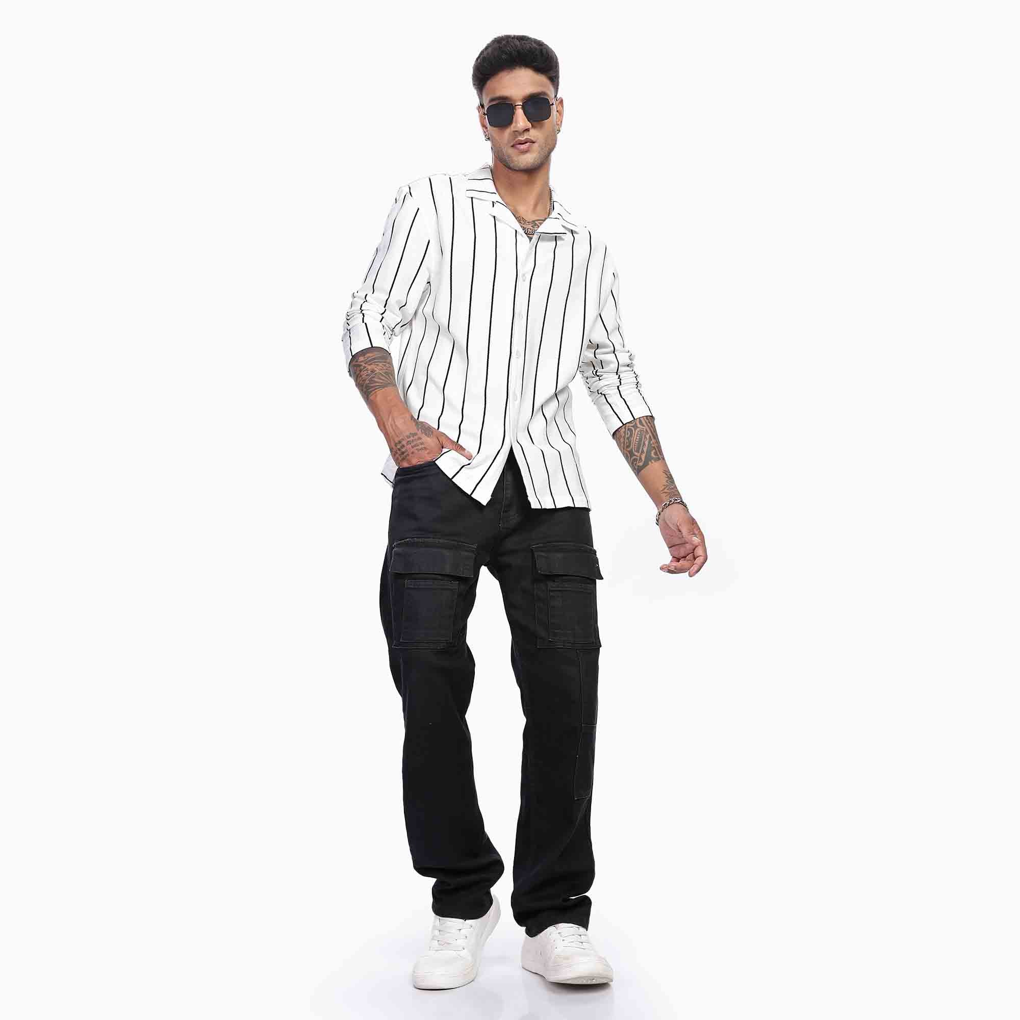 Cuban Collar Long sleeve Oversize Shirt