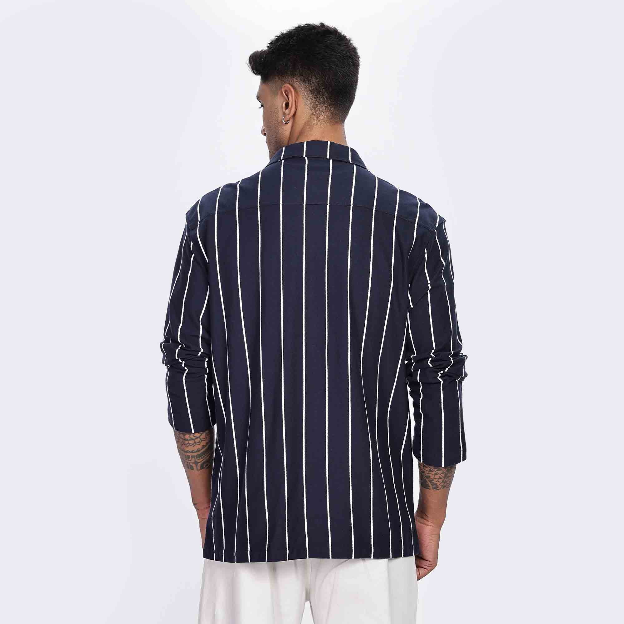 Cuban Collar Long sleeve Oversize Shirt