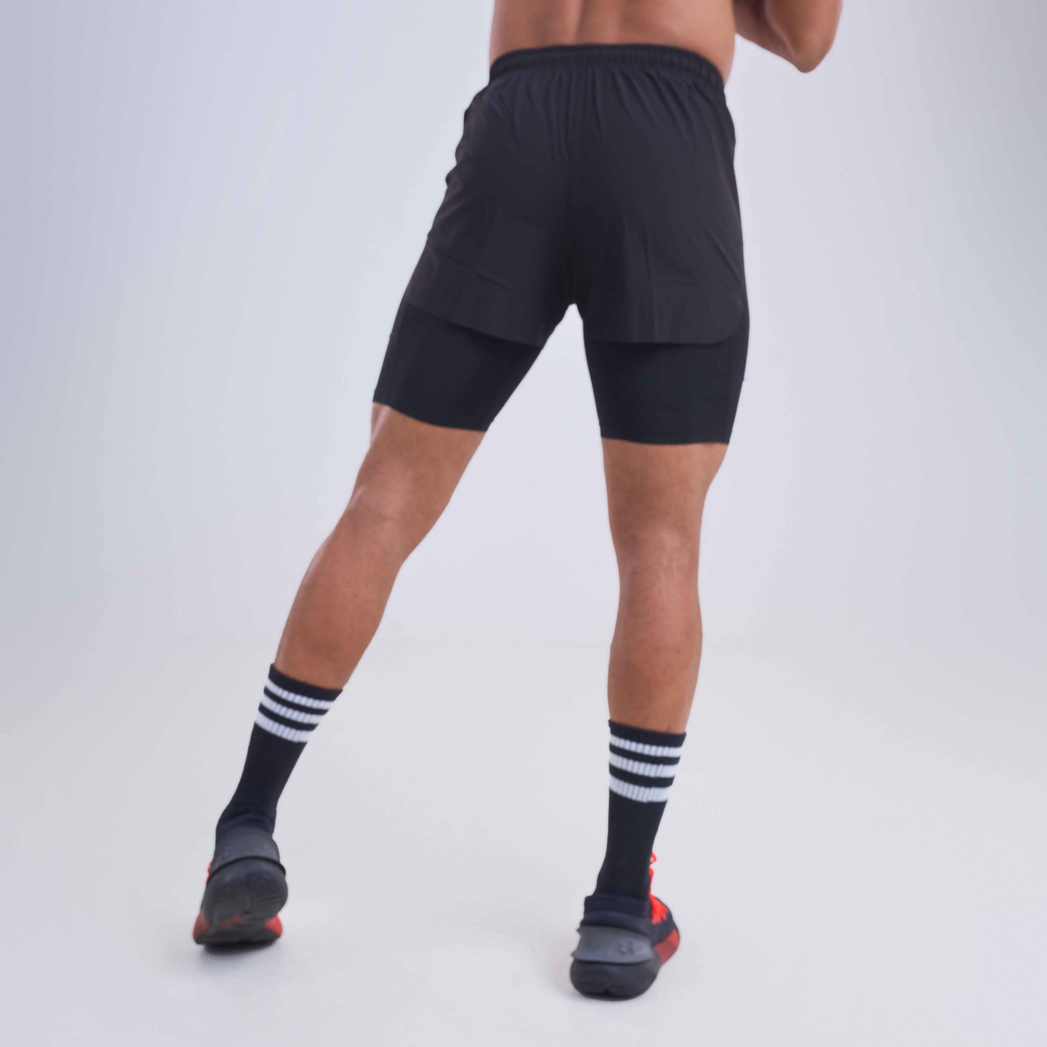 Mens squat shorts with laser holes