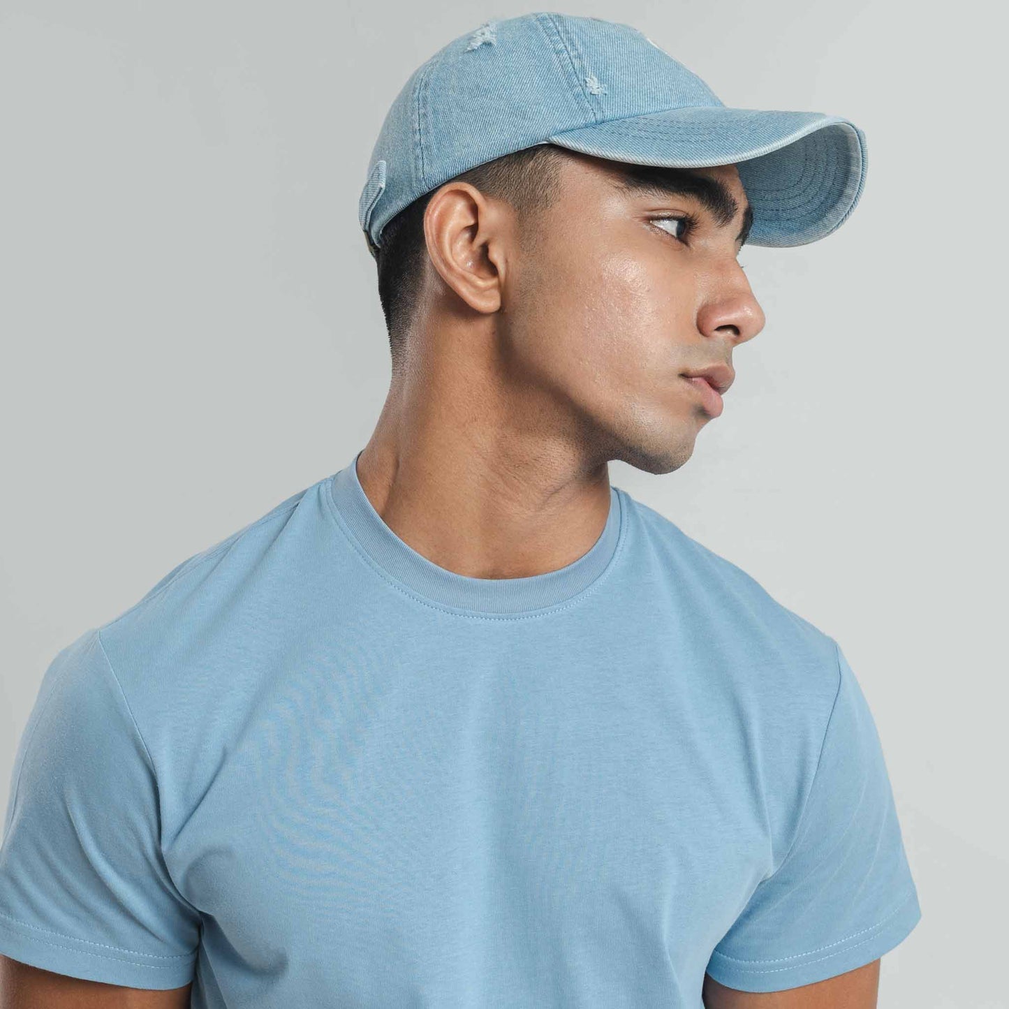 Plain Cornflower Blue crew neck essential t-shirt