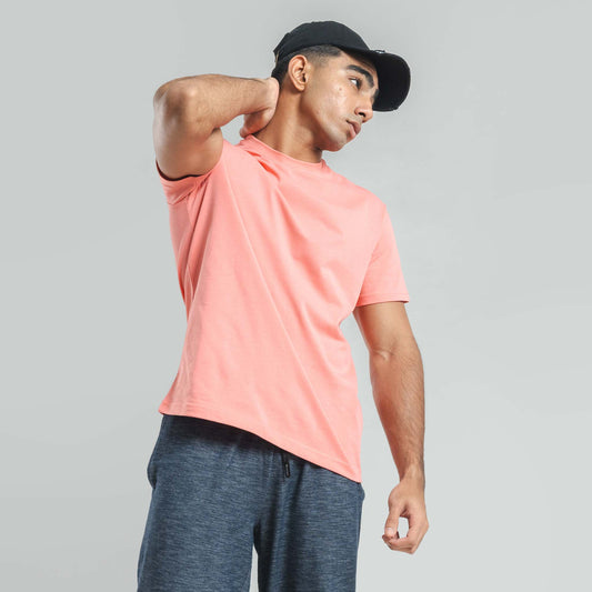 Plain Salmon Pink crew neck essential t-shirt