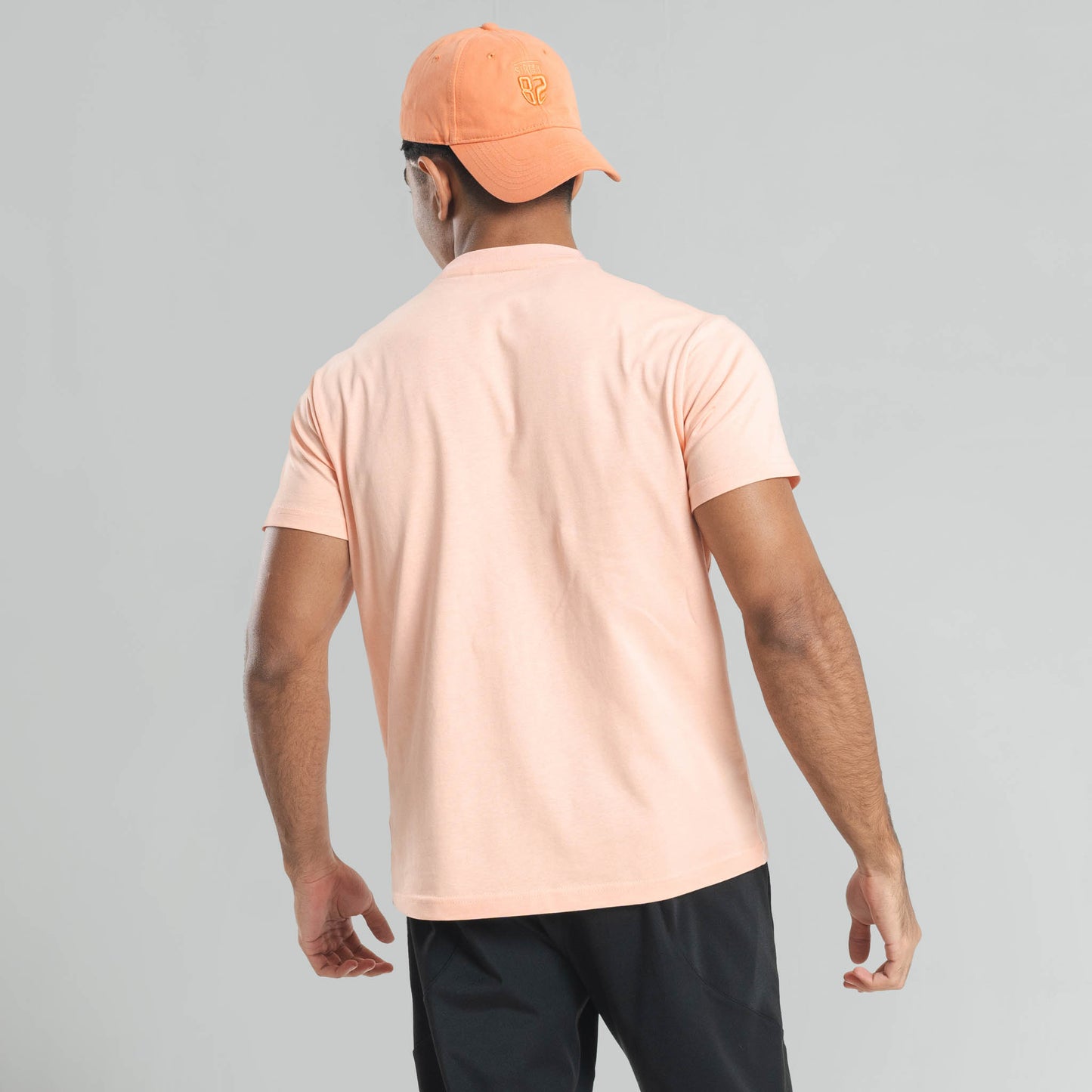Plain Light Salmon Pink crew neck essential t-shirt