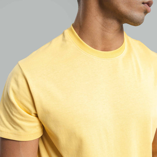 Plain Mustard Yellow crew neck essential t-shirt