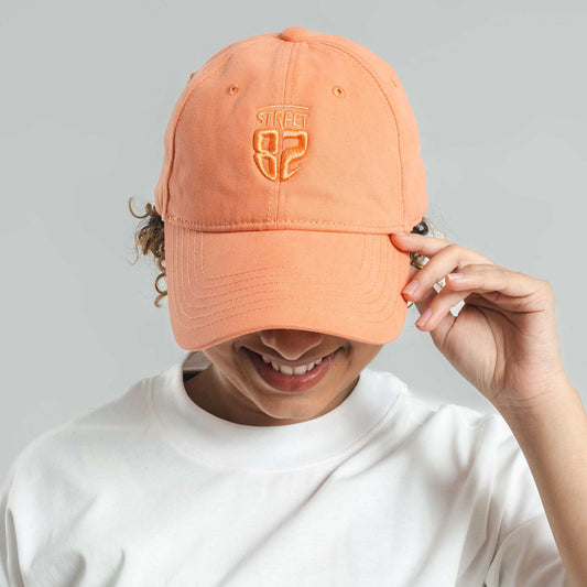 Orange Unisex Baseball cap with 3D Logo Embroidery