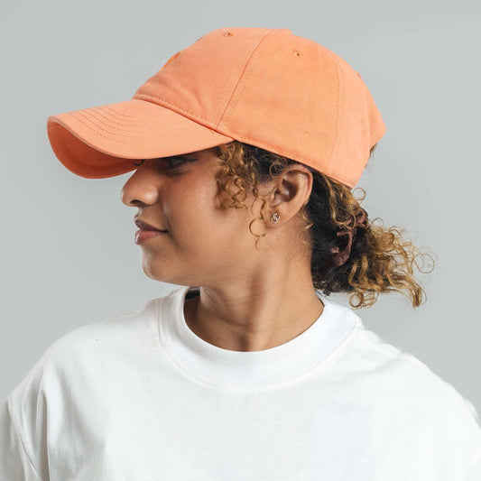 Orange Unisex Baseball cap with 3D Logo Embroidery