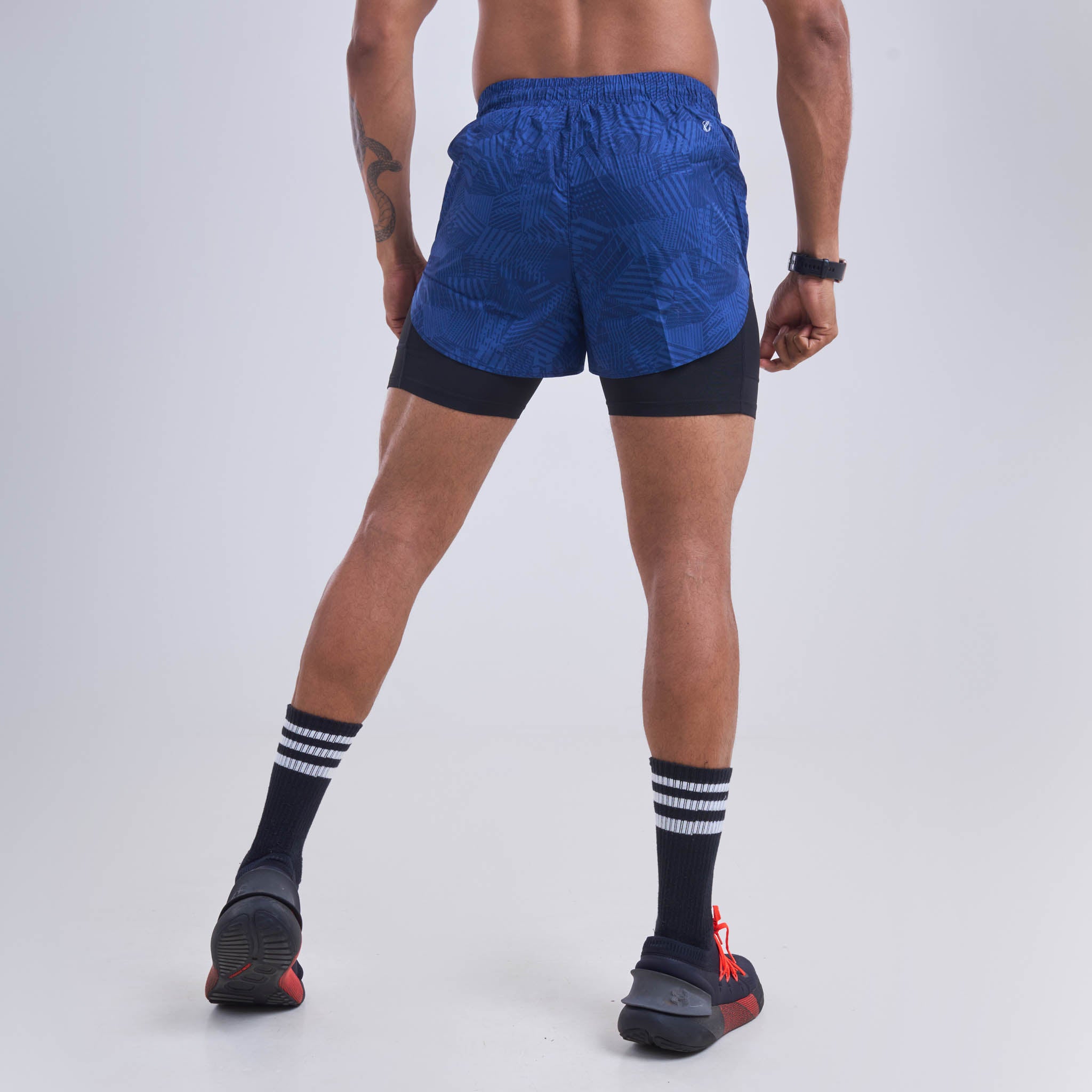 Mens Sports Shorts with Reflective Logo