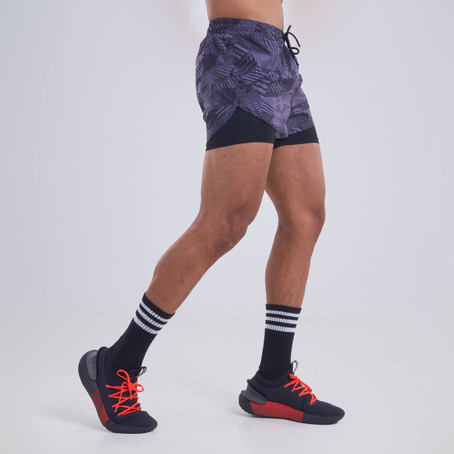 Mens Sports Shorts with Reflective Logo