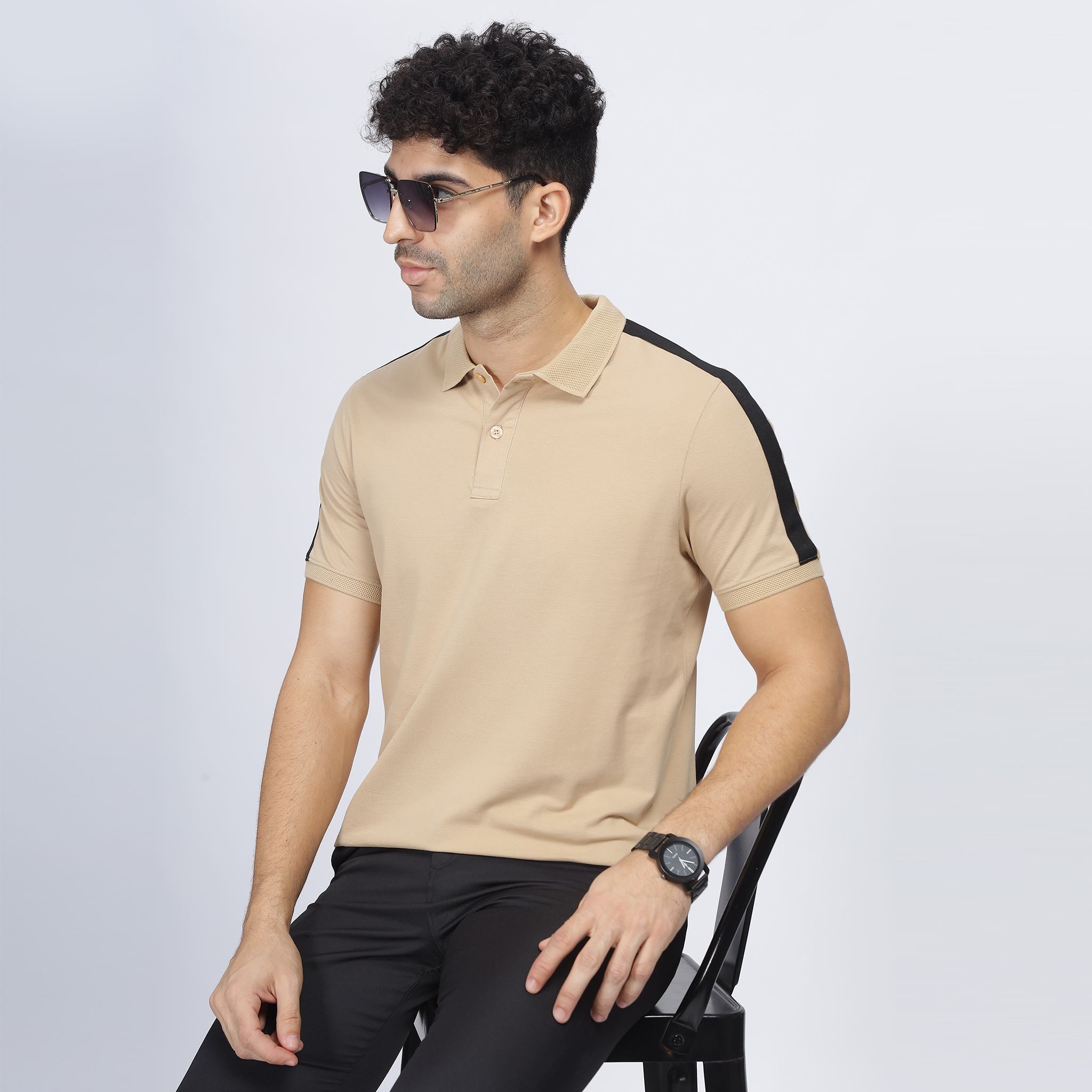 Mens Polo Collar T-shirt with Street82 band Attached