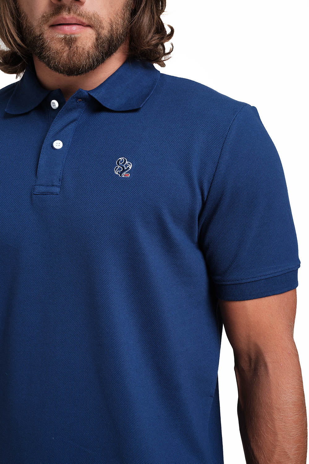 Polo Sky Blue T-shirts with Front Embroidery, Solid pique fabric