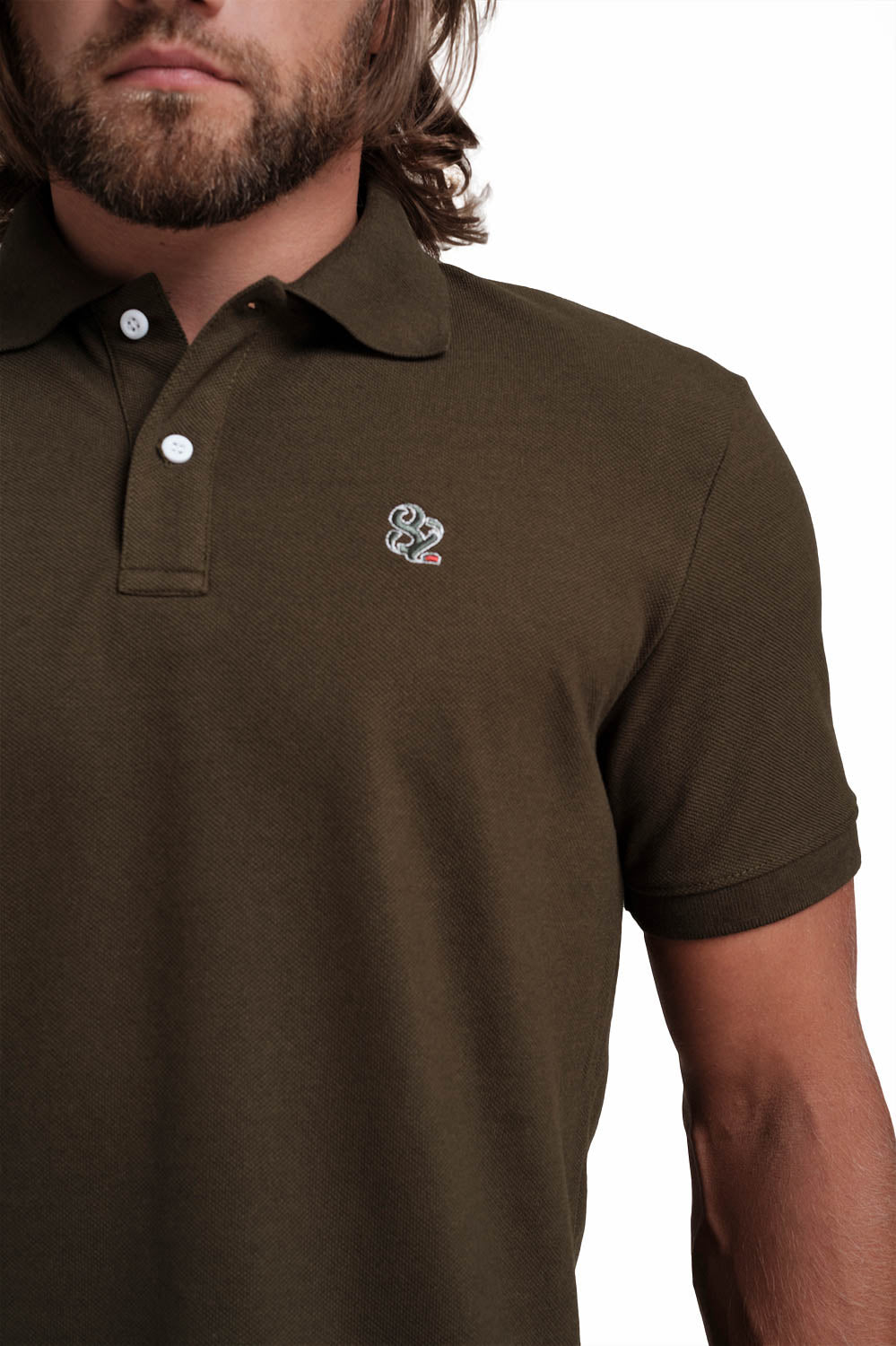 Polo Olive Green T-shirts with Front Embroidery, Solid pique fabric