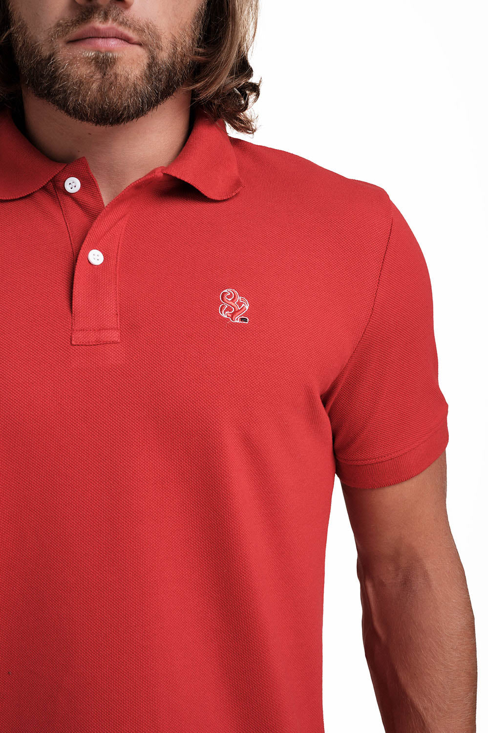Polo RED T-shirts with Front Embroidery, Solid pique fabric