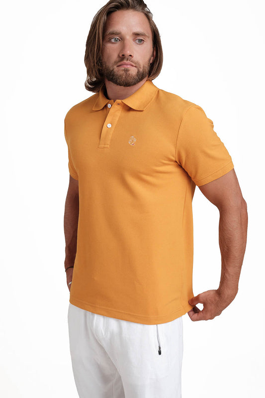Polo Gold T-Shirts With Front Embroidery, Solid Pique Fabric