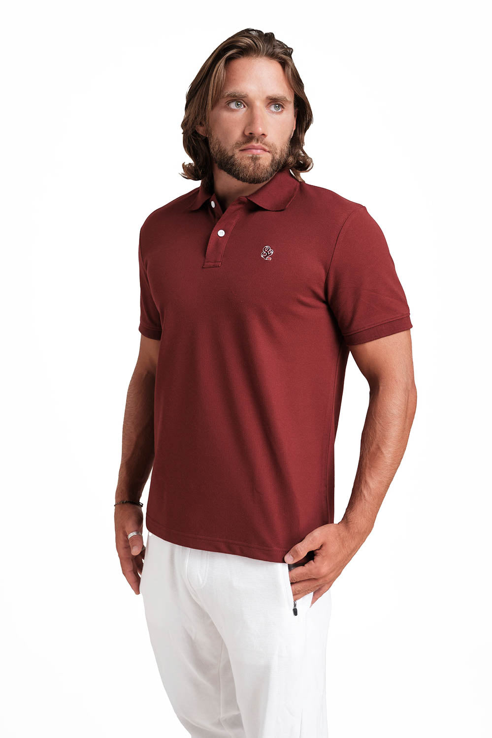 Polo Cordovan T-shirts with Front Embroidery, Solid pique fabric