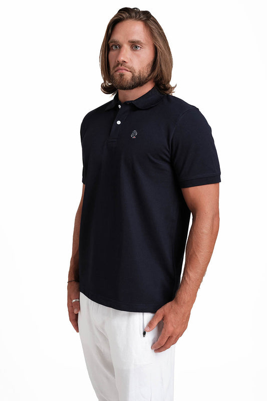 Polo Navy T-shirts with Front Embroidery, Solid pique fabric