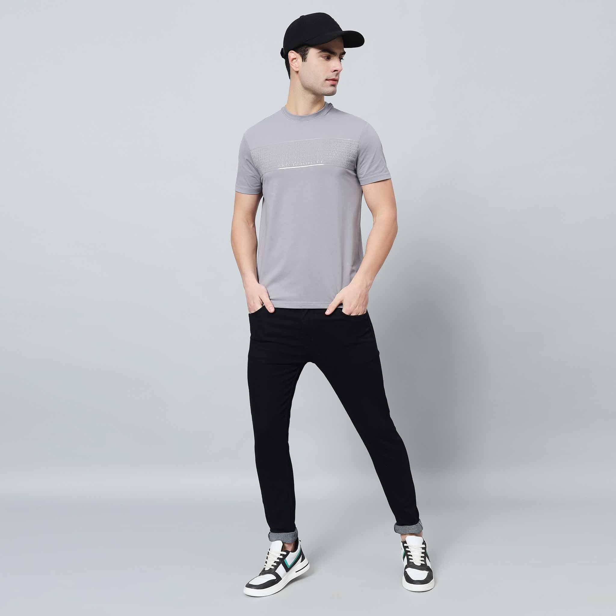 Plain Crew Neck Essential Regular Tshirt Body Color Gel Print