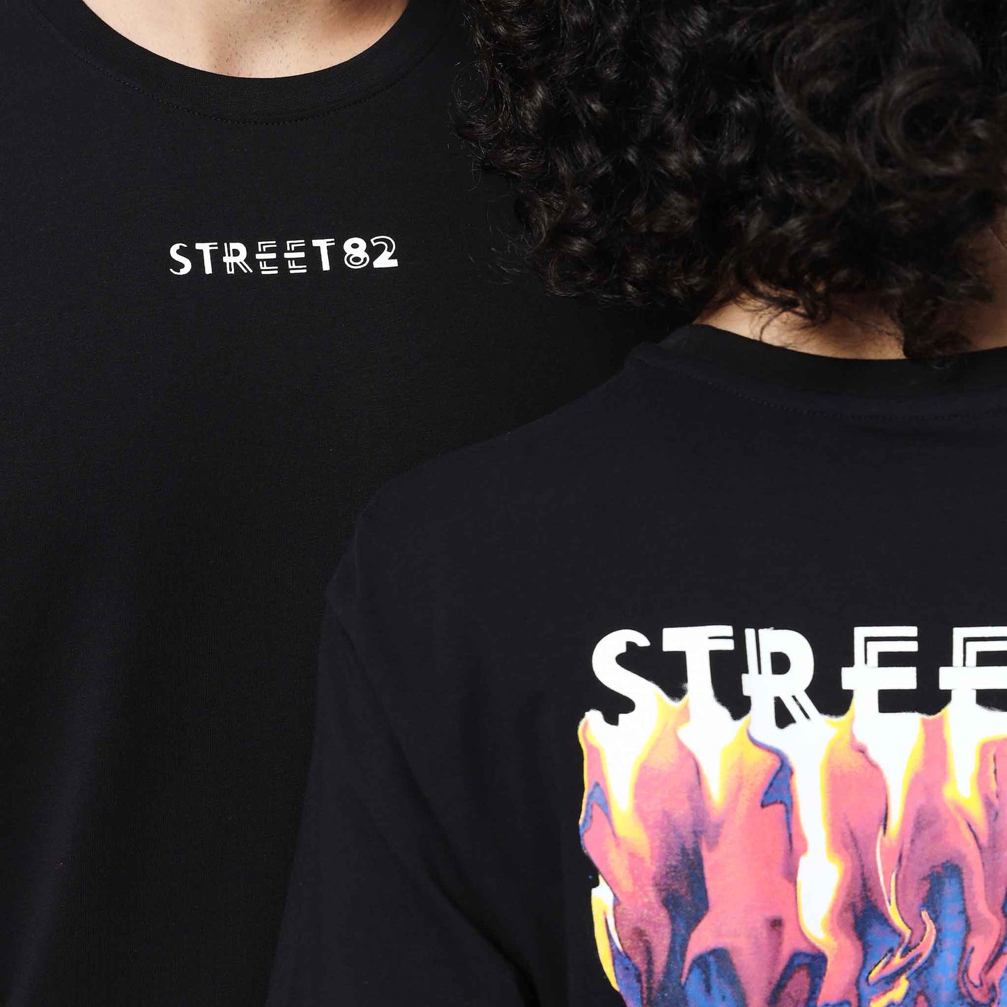 Flame Fire Solid Lycra Jersey Oversize T-shirt