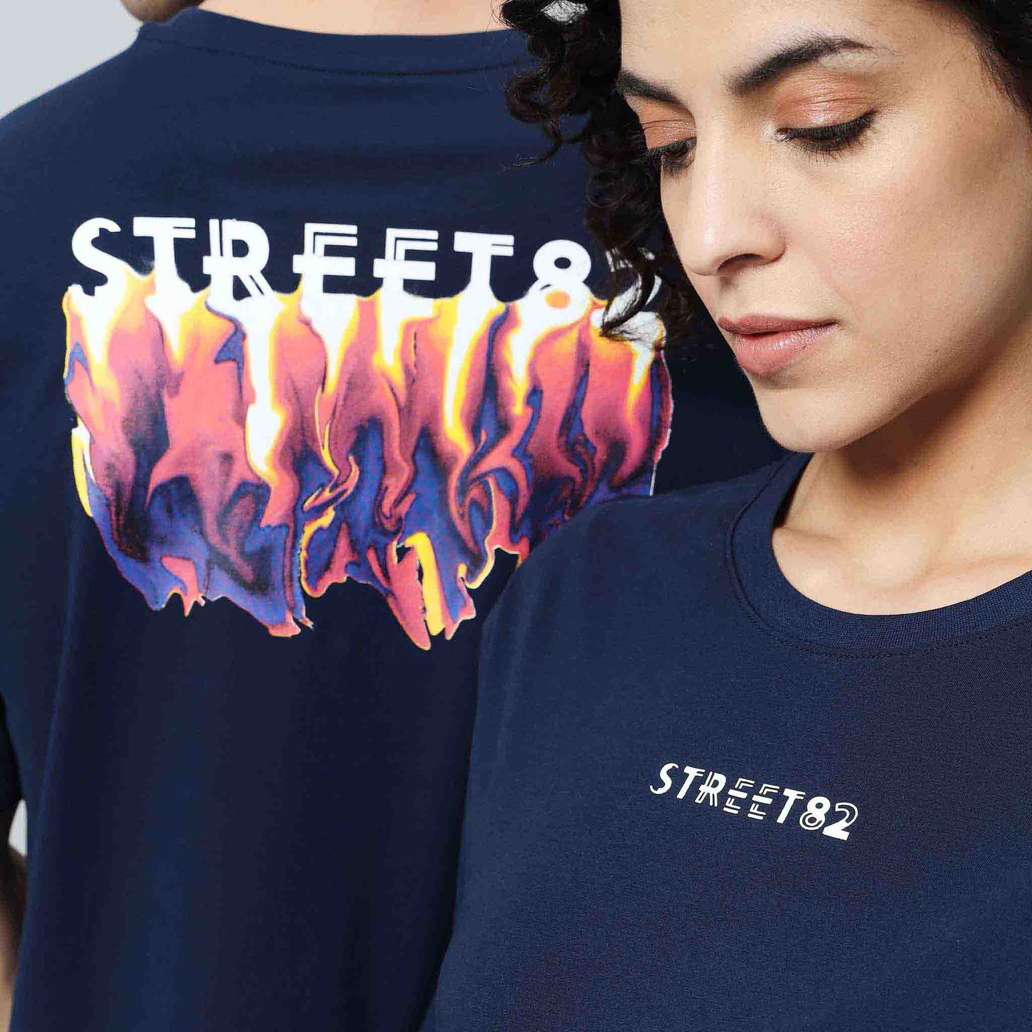 Flame Fire Solid Lycra Jersey Oversize T-shirt