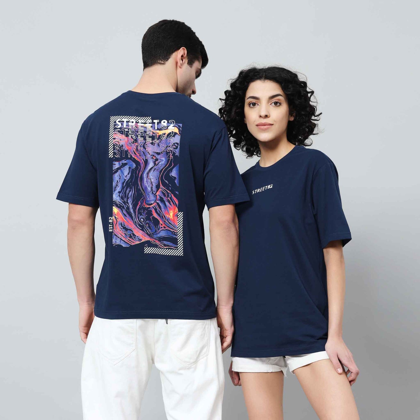 Vapour Wave and Aesthetic graphic Solid Lycra Jersey Oversize T-shirt