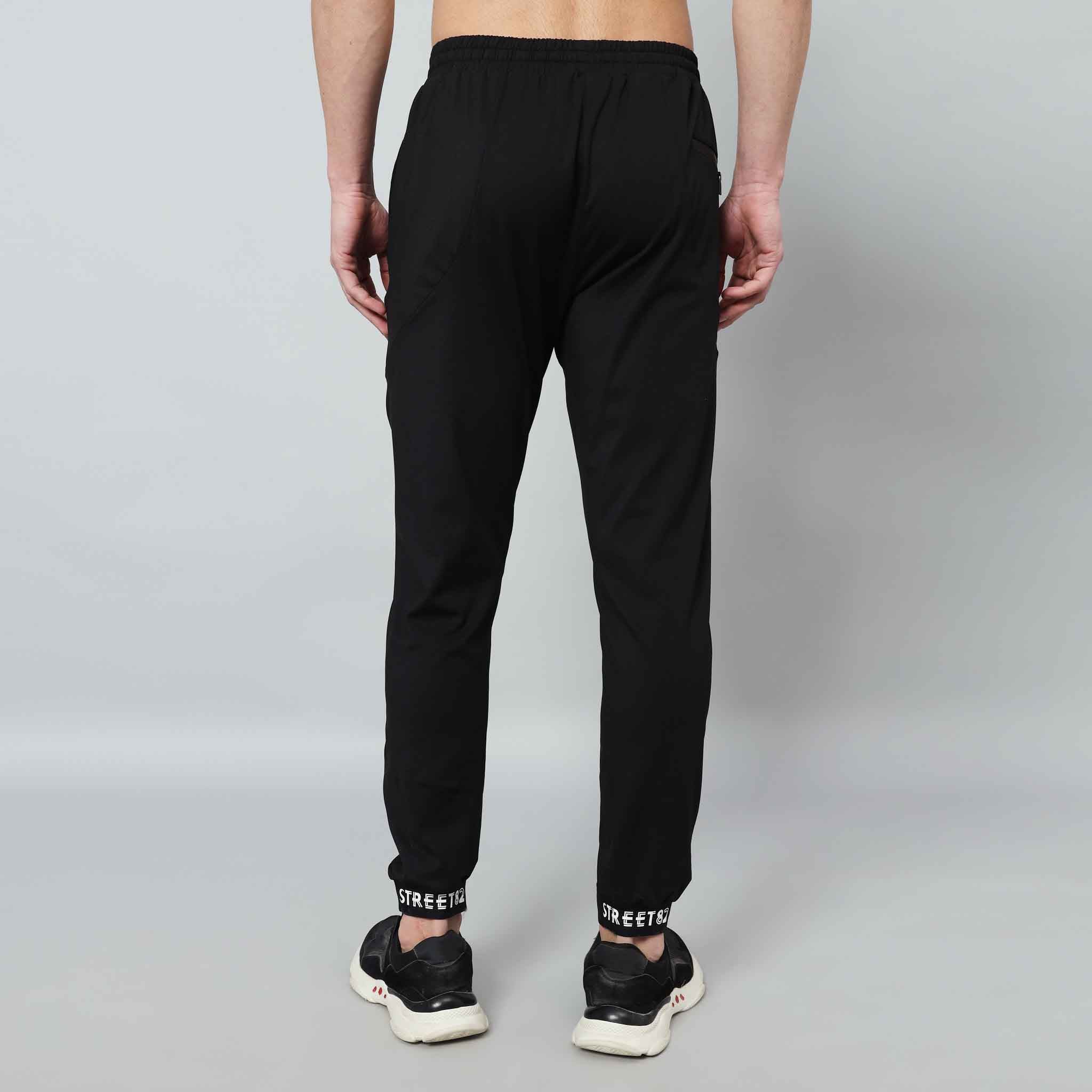 Gents Track Pants with Rear Zipper Pocket and Logo print in cuff