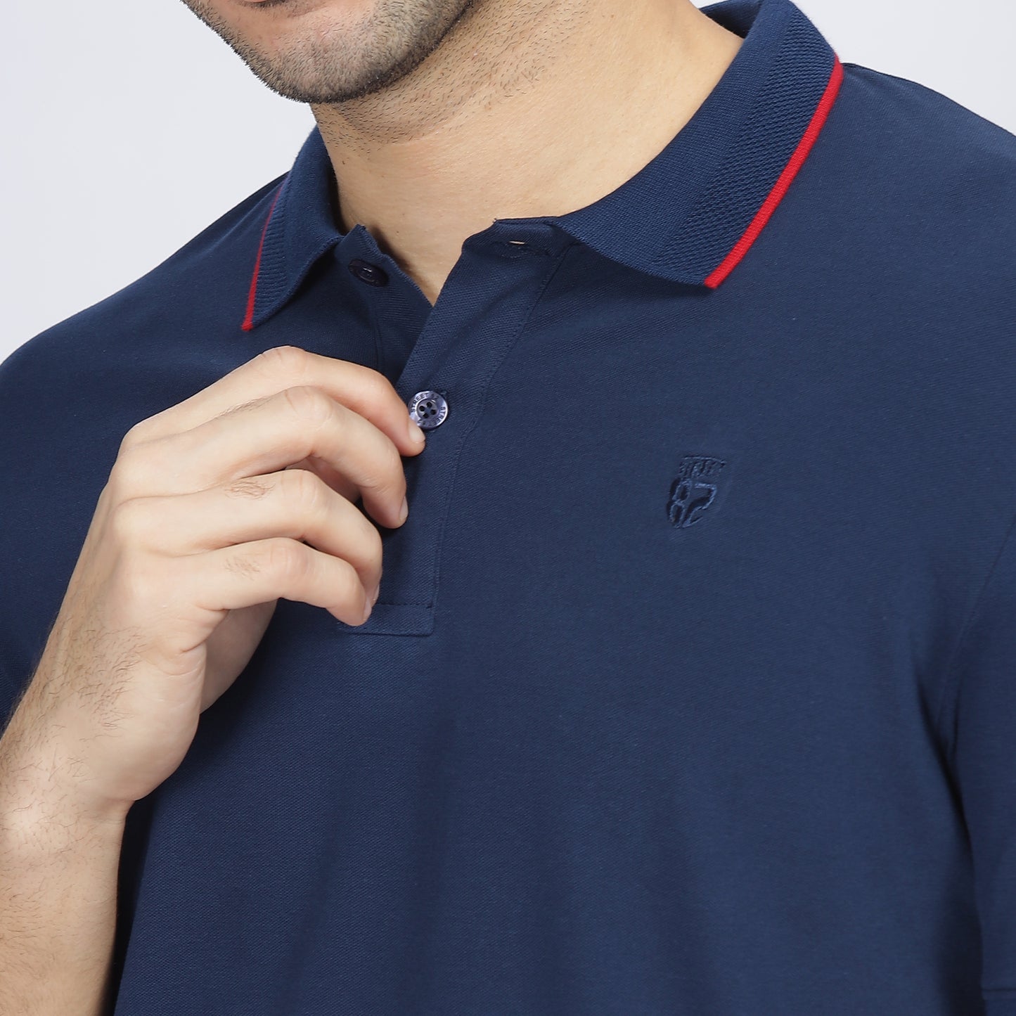 Mens Polo Collar T-shirt - Badge Logo Embroidery