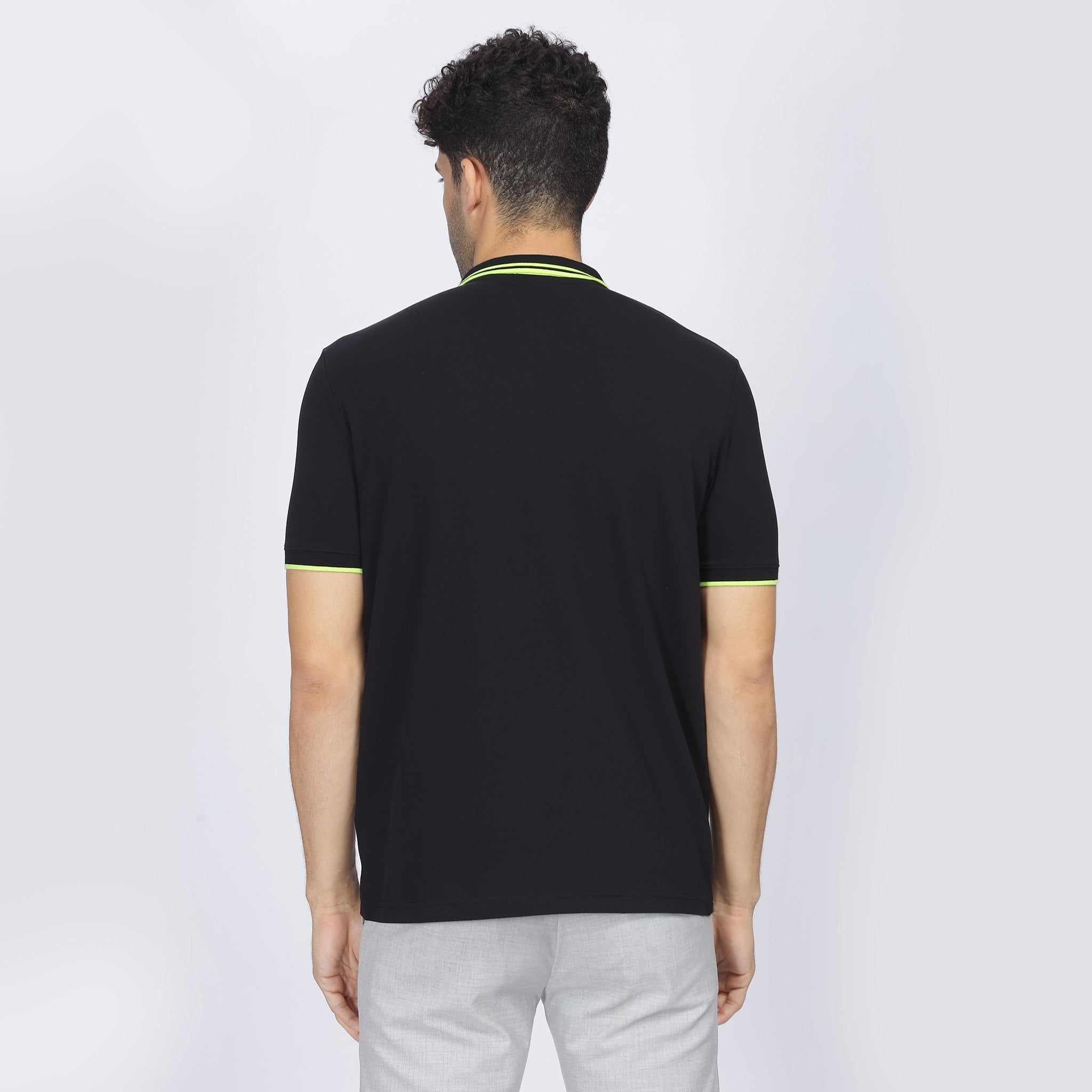 Mens Polo Collar T-shirt - Zipper Attached