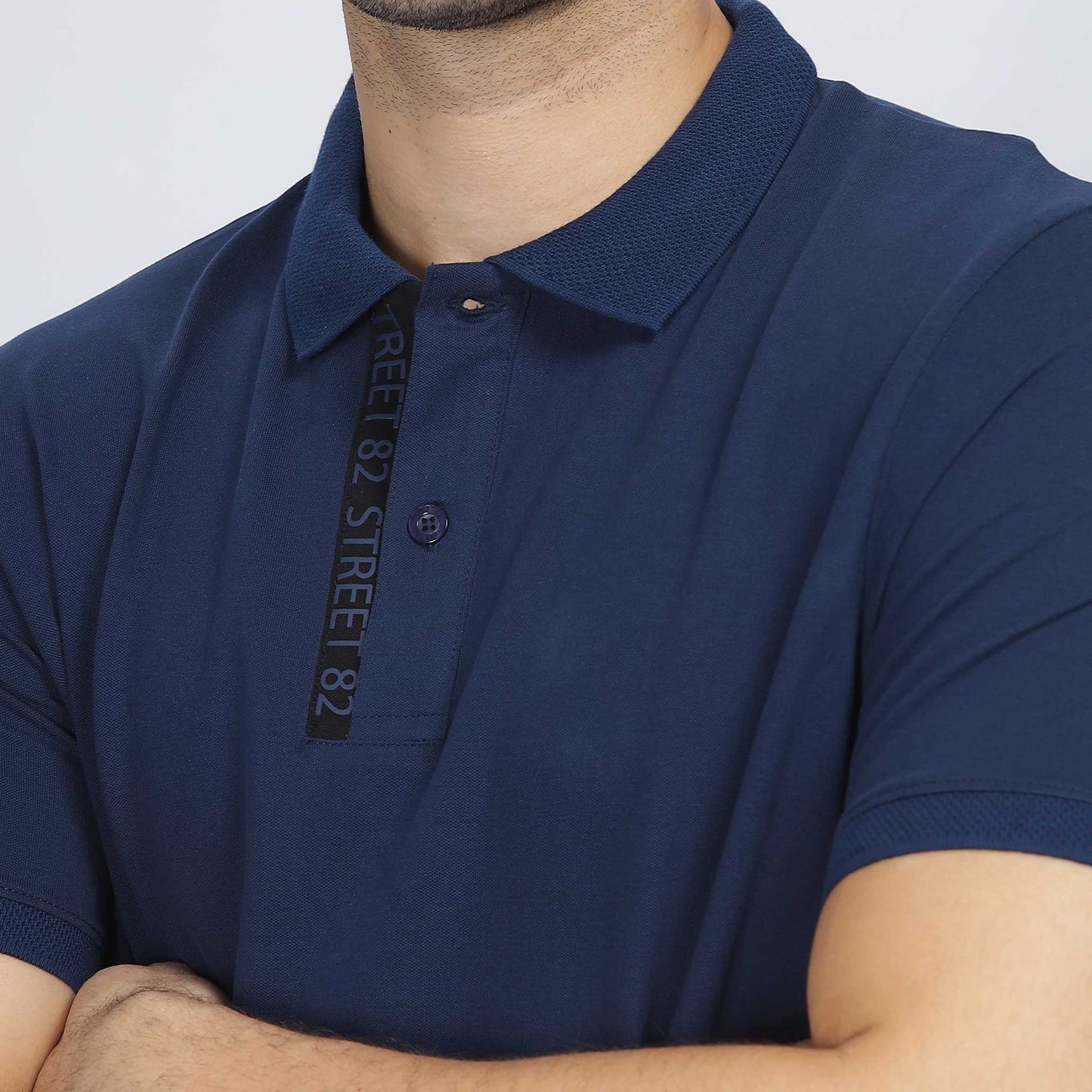 Mens Polo Collar T-shirt - Street82 Print on Placket