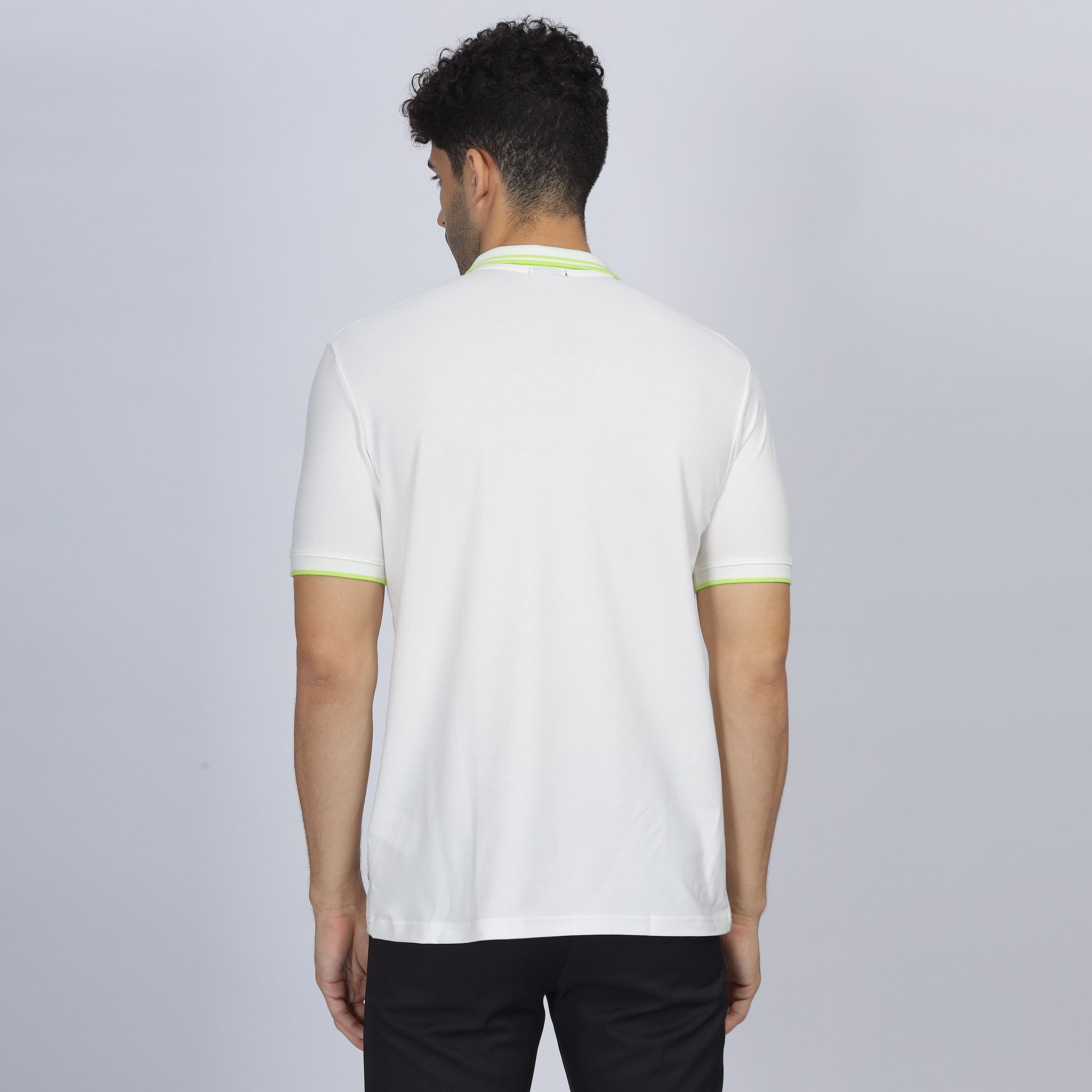 Mens Polo Collar T-shirt - Zipper Attached