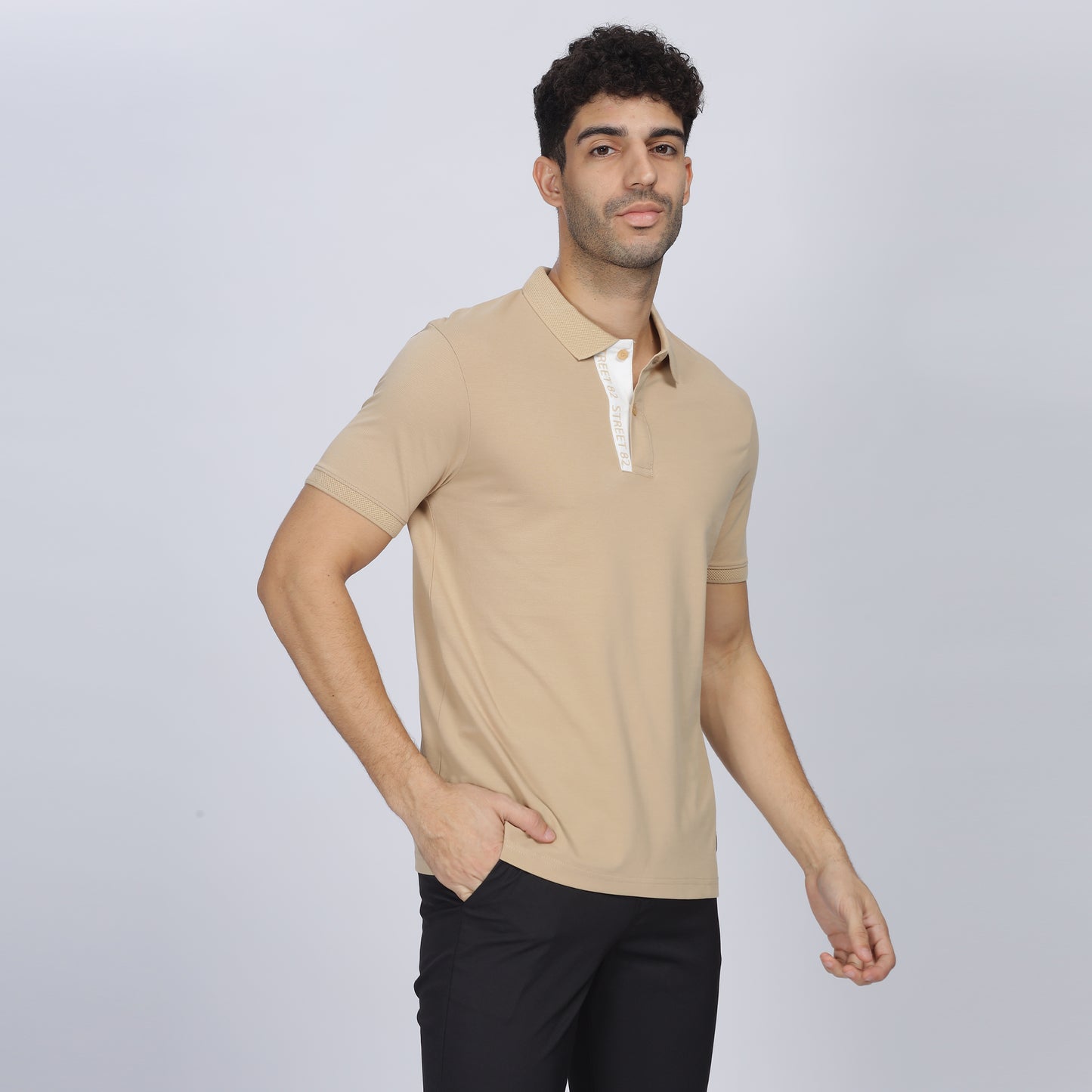 Mens Polo Collar T-shirt - Street82 Print on Placket