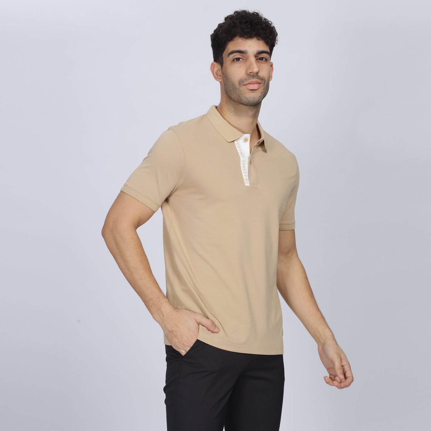 Mens Polo Collar T-shirt - Street82 Print on Placket