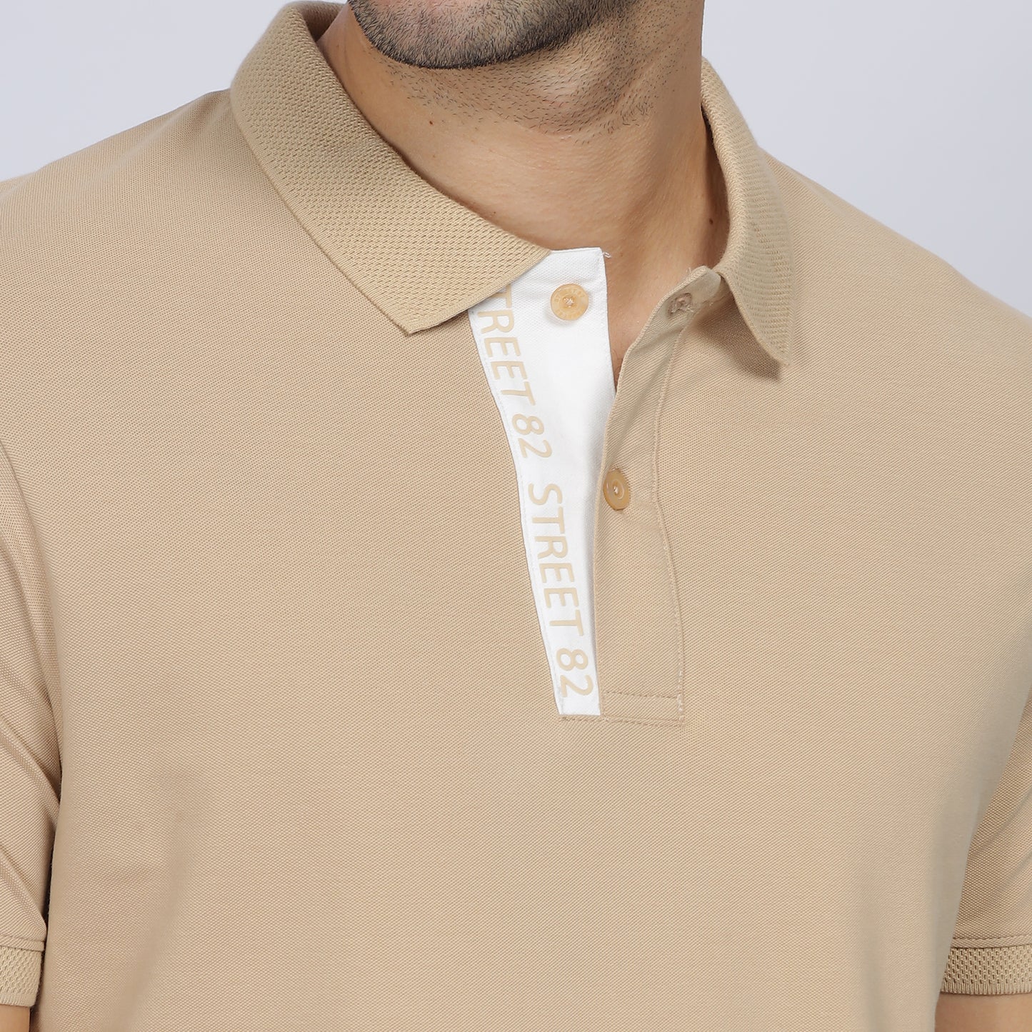 Mens Polo Collar T-shirt - Street82 Print on Placket