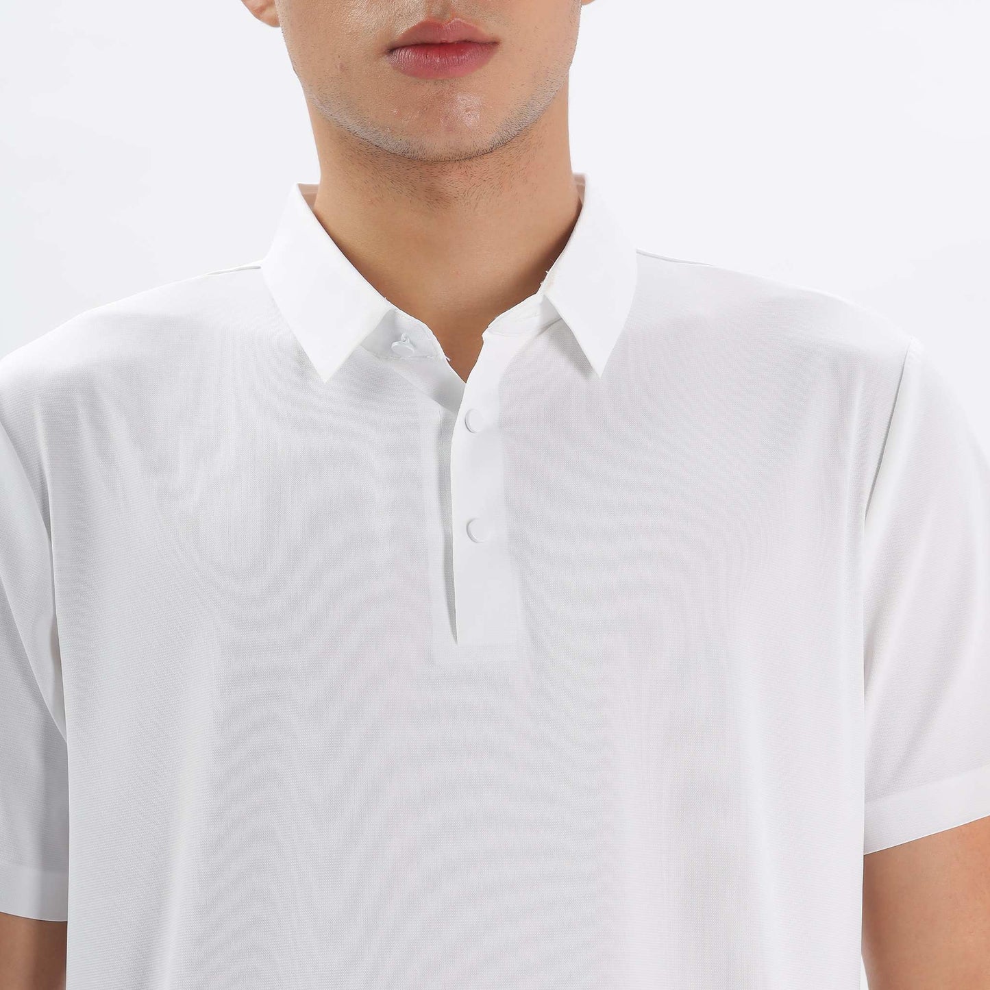 Men Polo Collar T-shirt with Seamless Sleeves