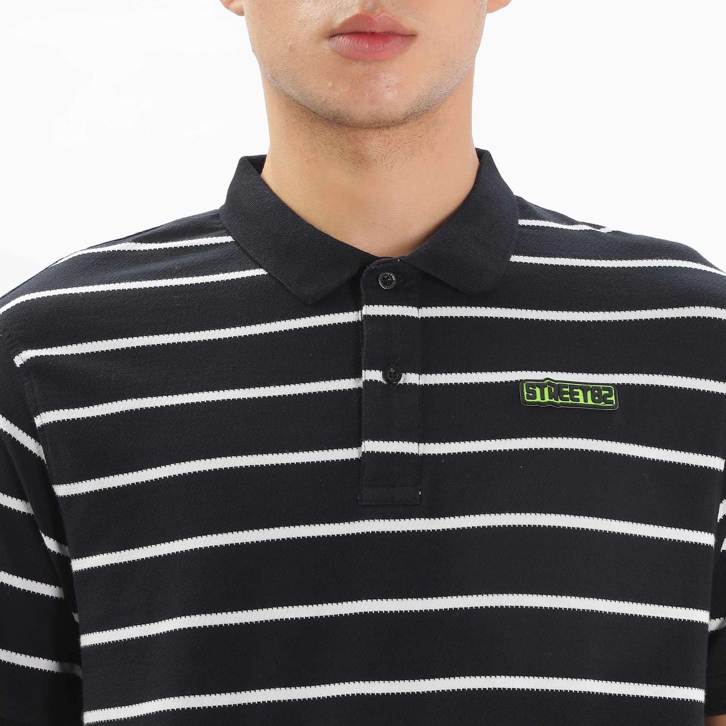 Mens Polo Collar T-shirt with  stripes