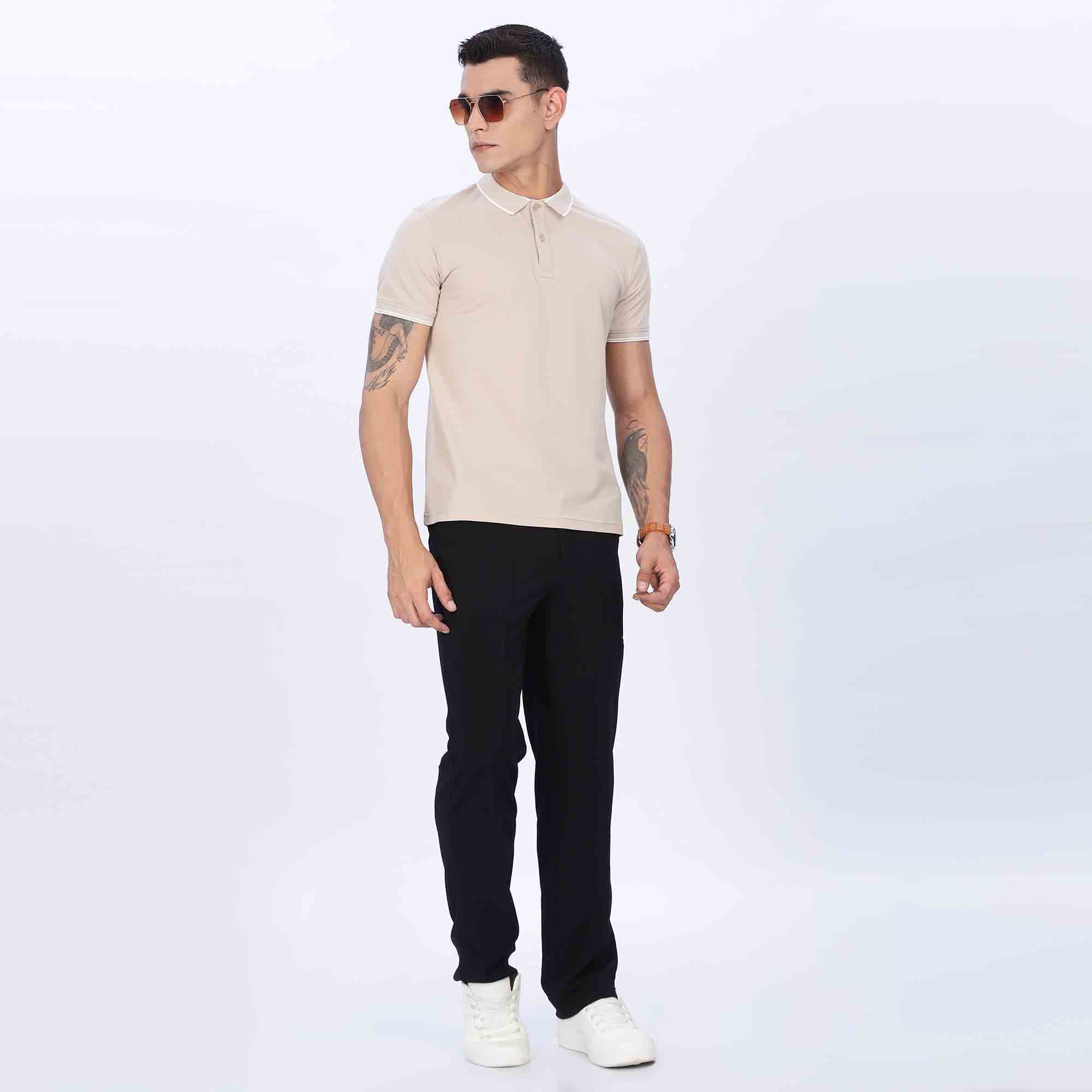 Slim Fit Polo Collar T- Shirt