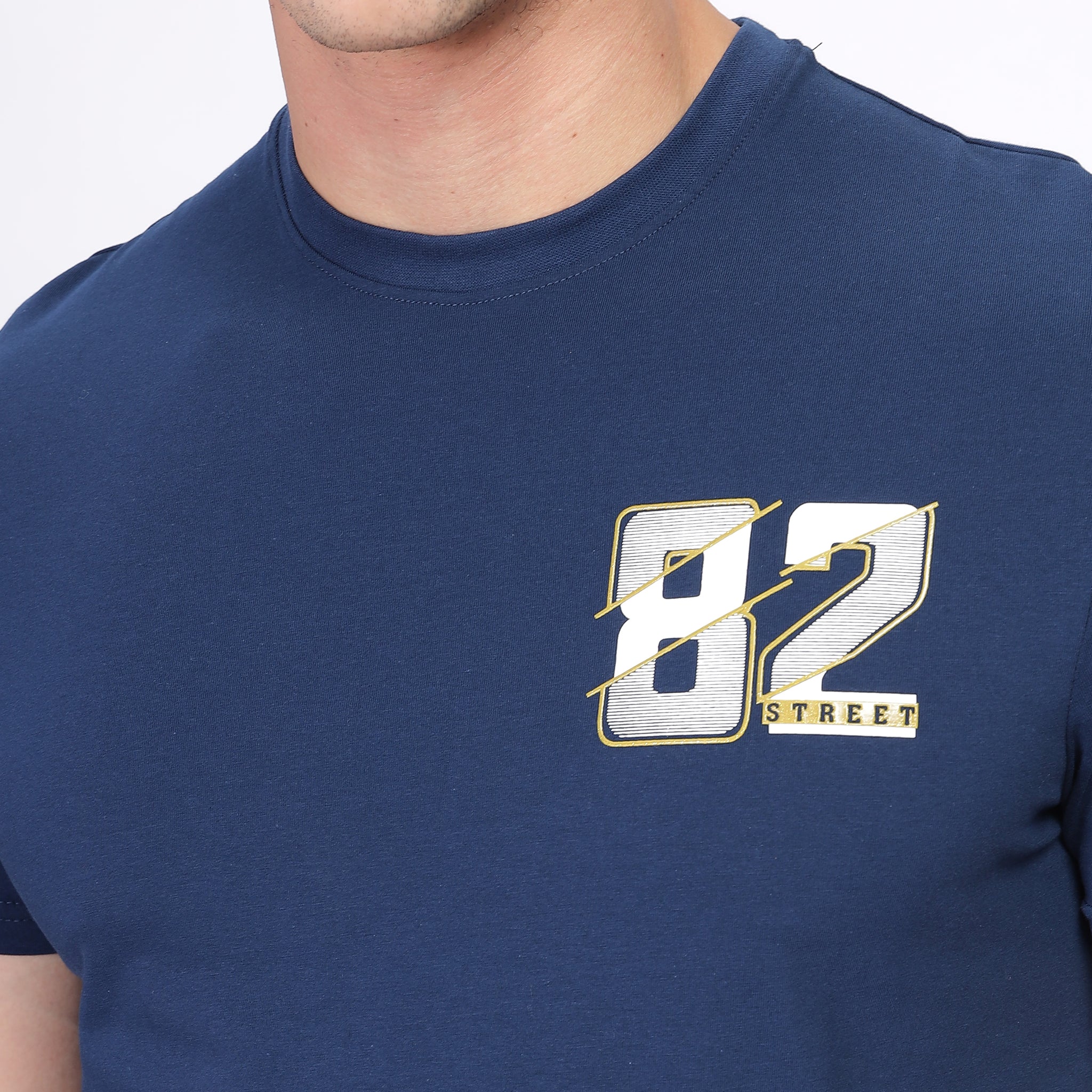 Regular Fit Crew Neck T Shirt with No. 82 Print